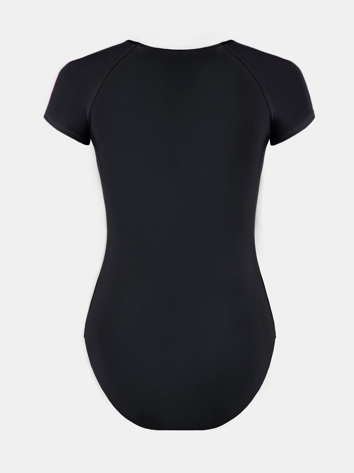 CUPSHE One Piece Swimsuit for Women Mock Neck Zipper Short Sleeve Bathing Suit