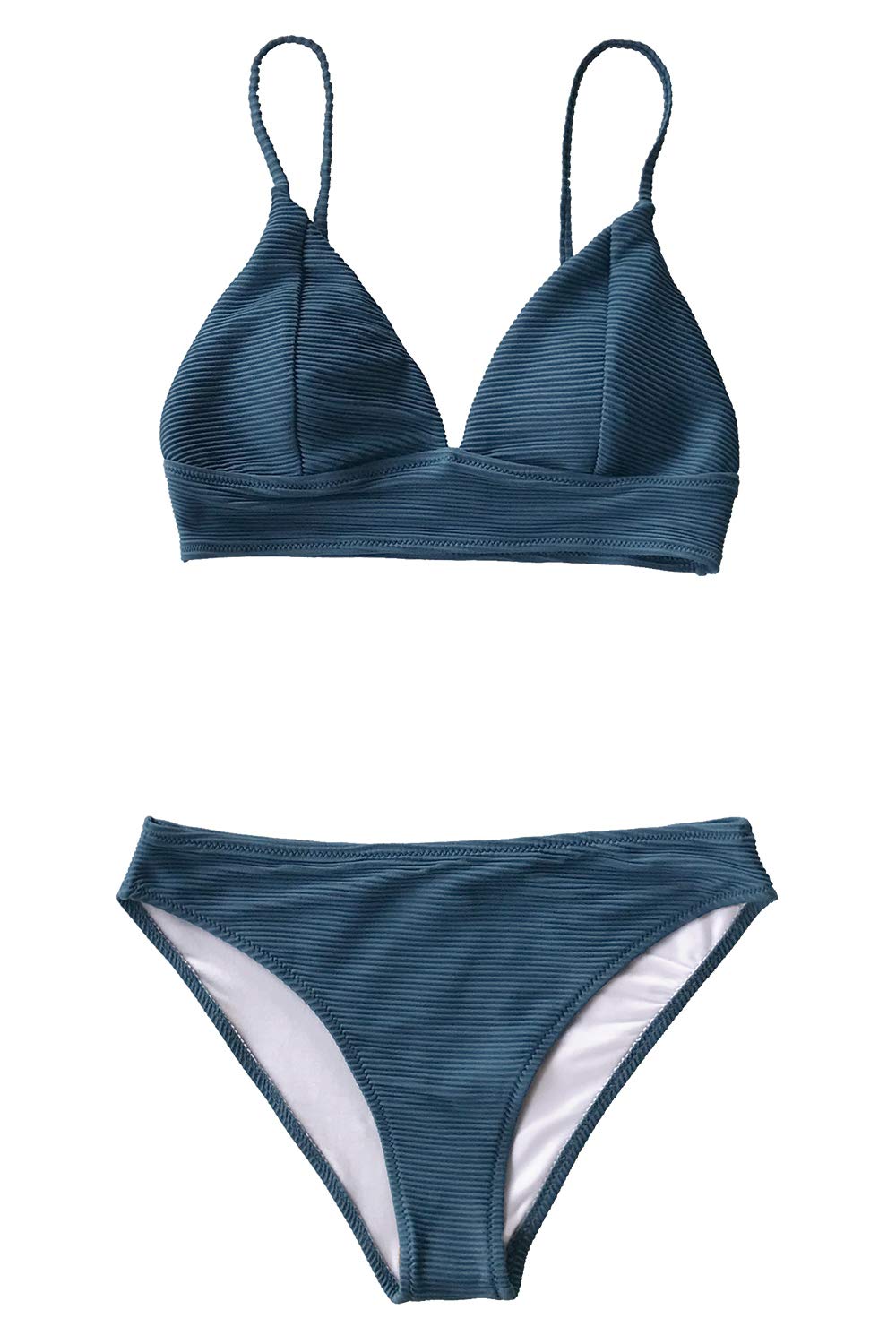 CUPSHE Women Bikini Set Solid Color Sexy Triangle Two Piece Swimsuit