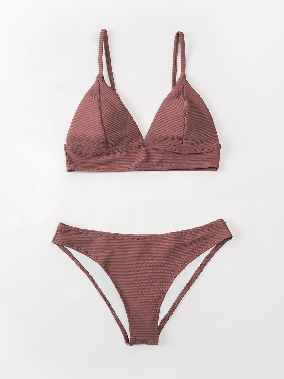 CUPSHE Women Bikini Set Solid Color Sexy Triangle Two Piece Swimsuit