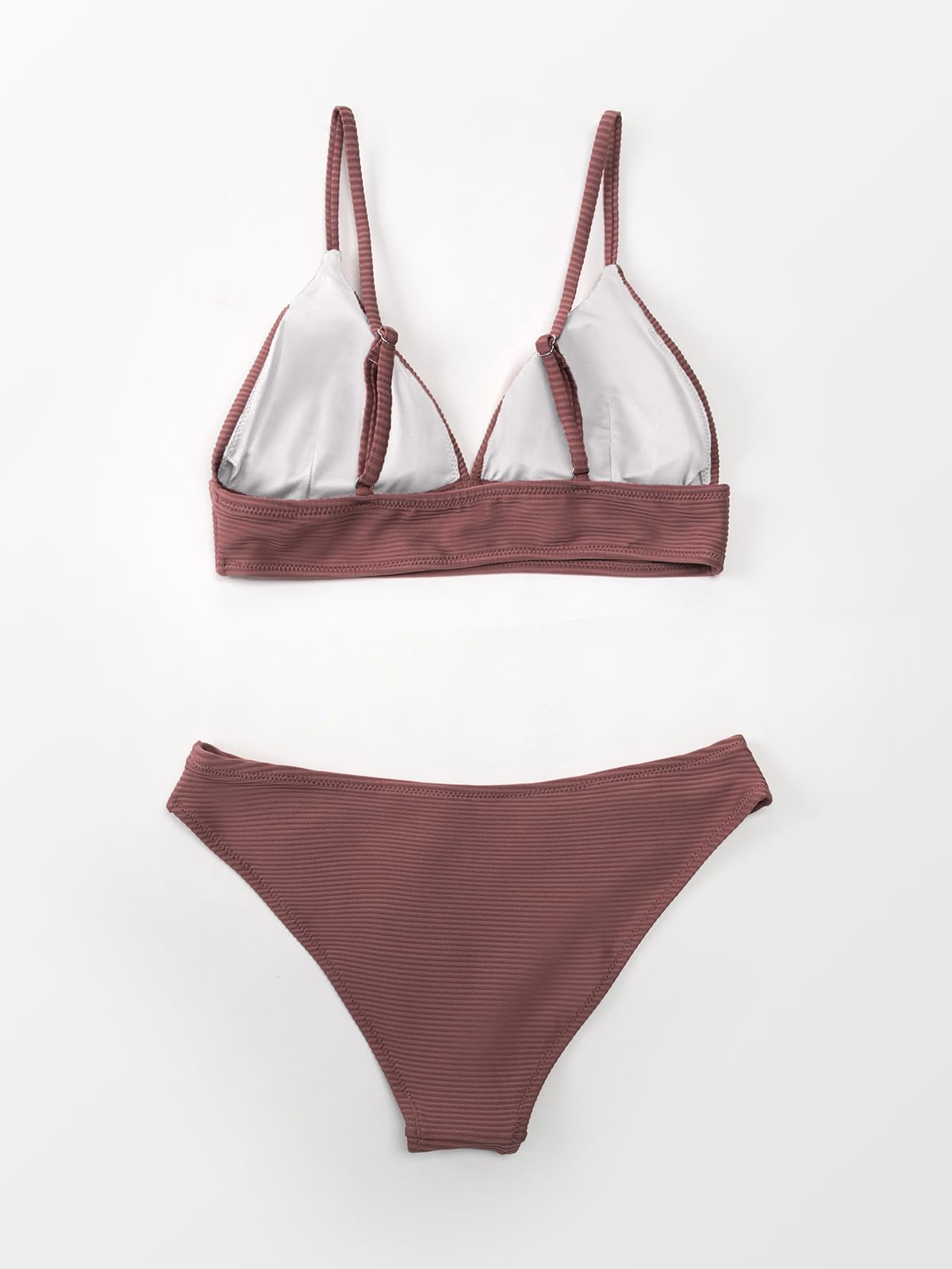 CUPSHE Women Bikini Set Solid Color Sexy Triangle Two Piece Swimsuit