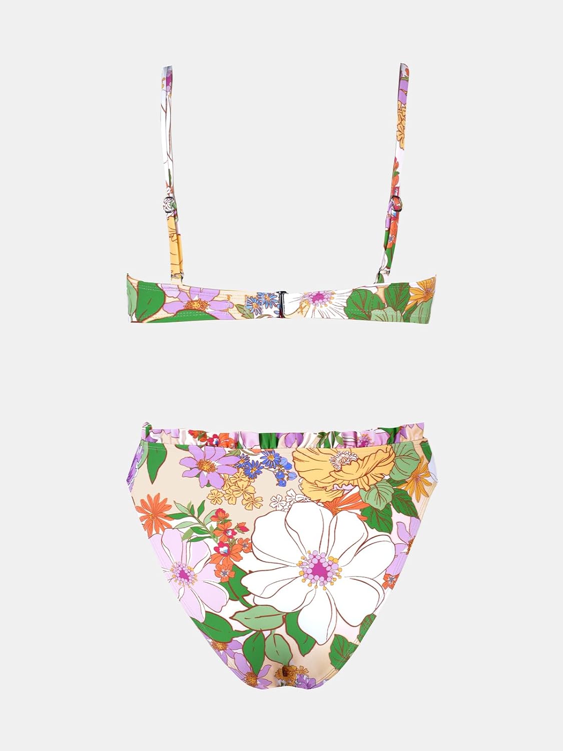 CUPSHE Women Swimsuit Bikini Set High Waisted Push Up Cheeky Drawstring Two Piece Bathing Suit