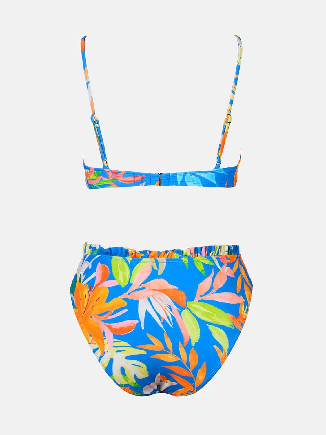 CUPSHE Women Swimsuit Bikini Set High Waisted Push Up Cheeky Drawstring Two Piece Bathing Suit