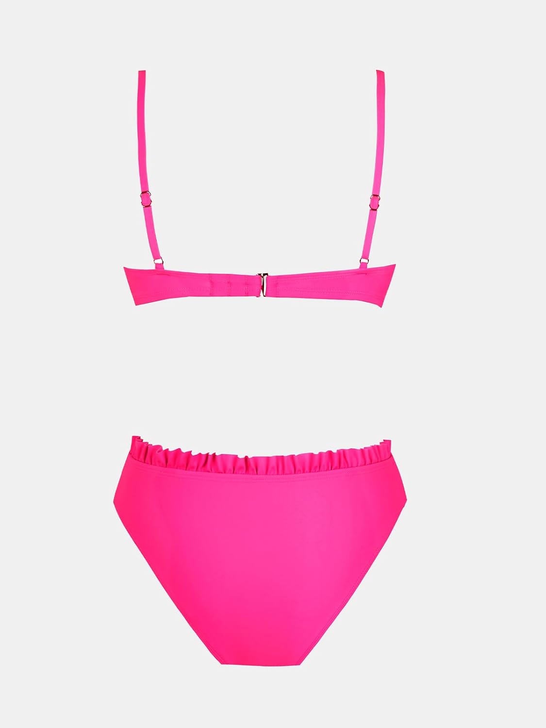 CUPSHE Women Swimsuit Bikini Set High Waisted Push Up Cheeky Drawstring Two Piece Bathing Suit