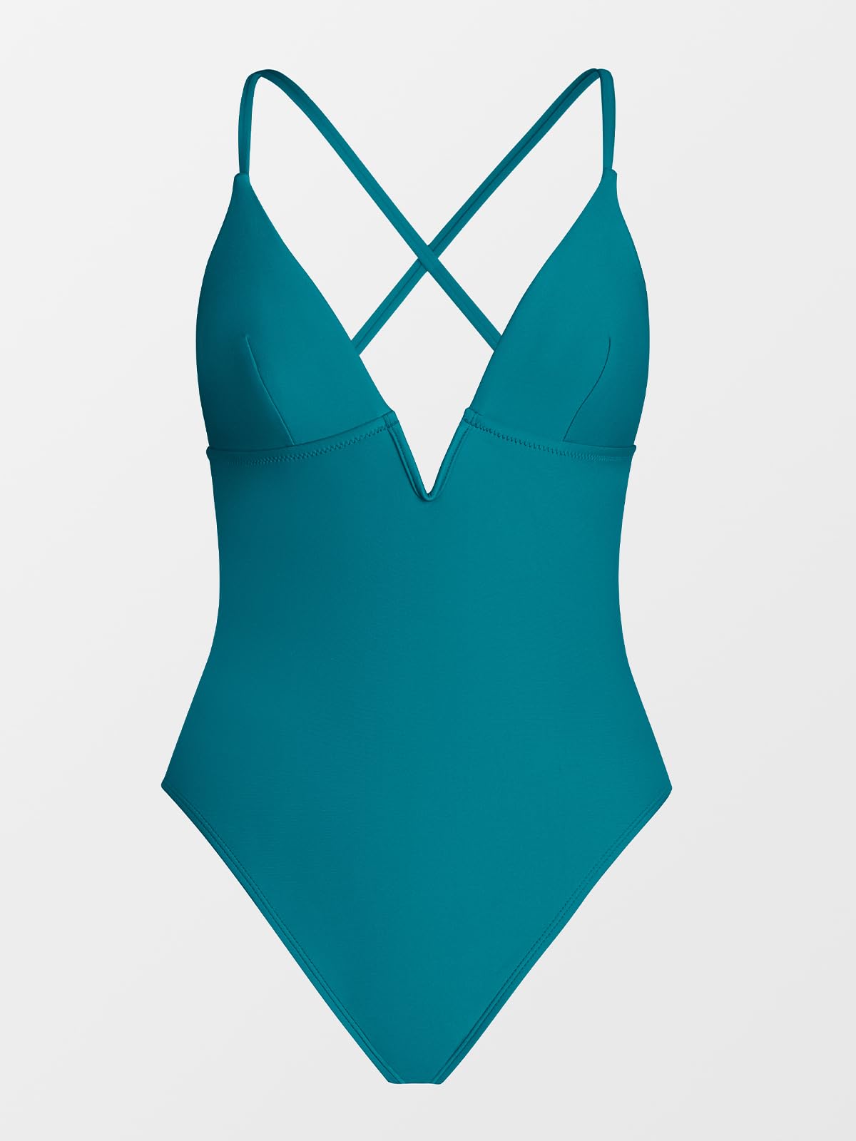 CUPSHE Women Swimsuit One Piece Bathing Suit Deep V Neck Crisscross Back Adjustable Strap