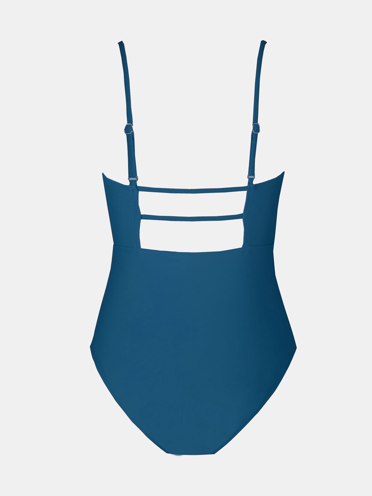 CUPSHE Women Swimsuit One Piece Bathing Suit Square Neck Cutout Back Tummy Control with Adjustable Spaghetti Straps