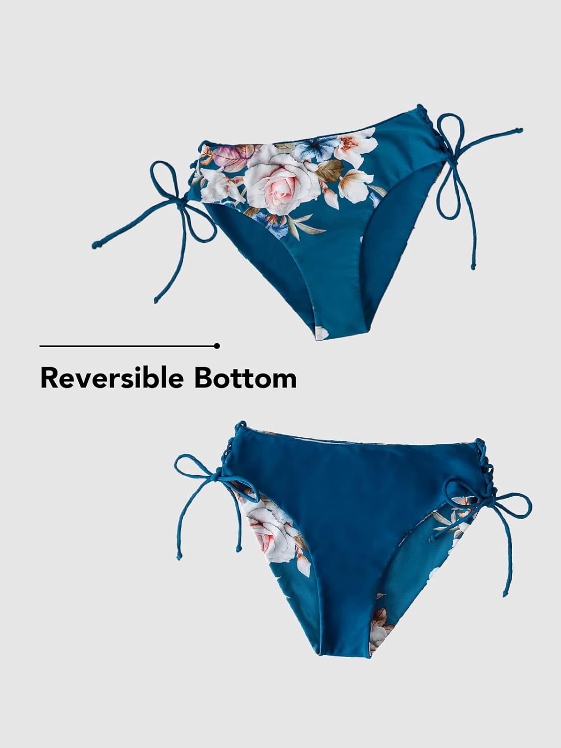 CUPSHE Women's 2 Piece Bikini Set Back Braided Straps with Reversible Bottom