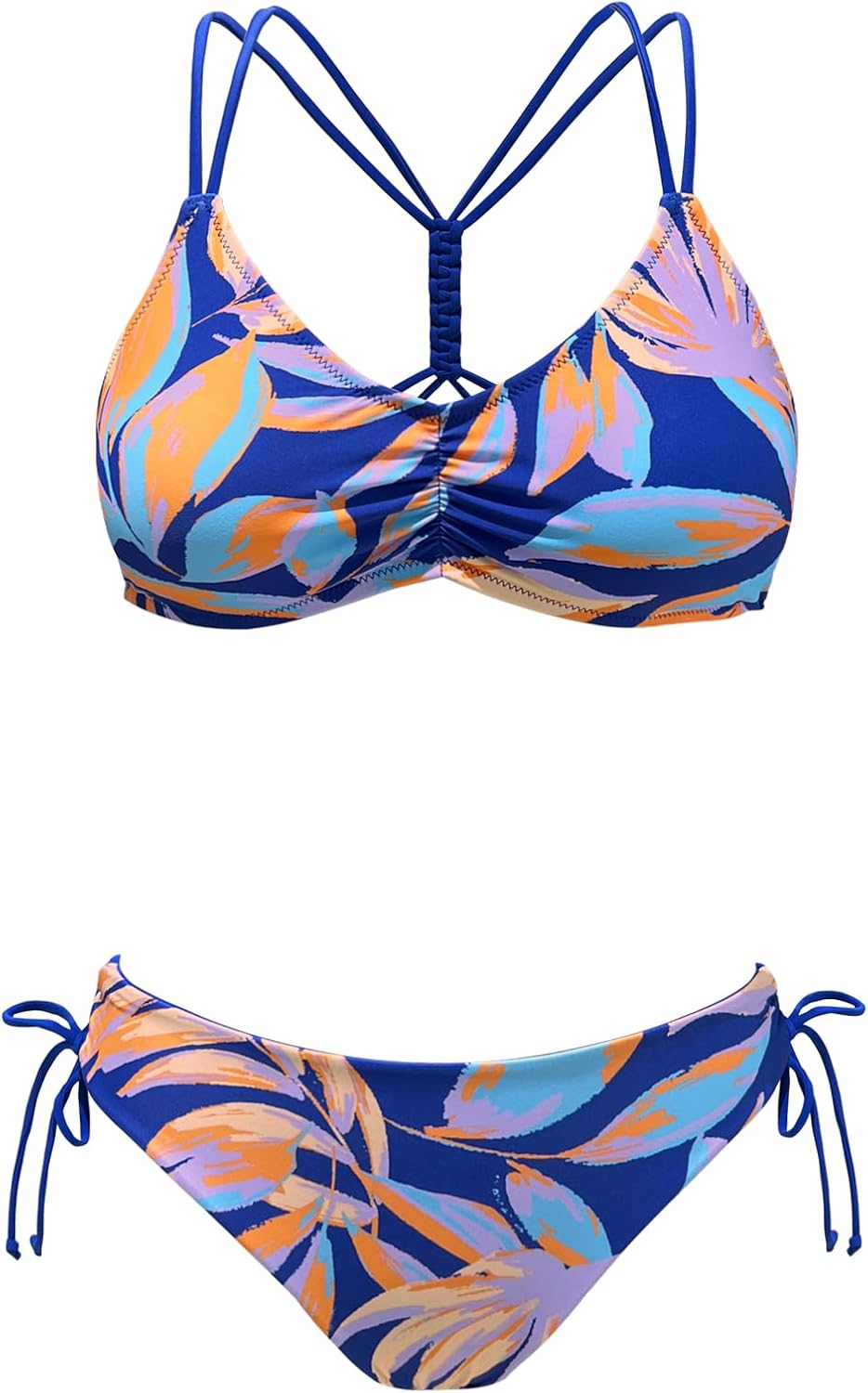 CUPSHE Women's 2 Piece Bikini Set Back Braided Straps with Reversible Bottom