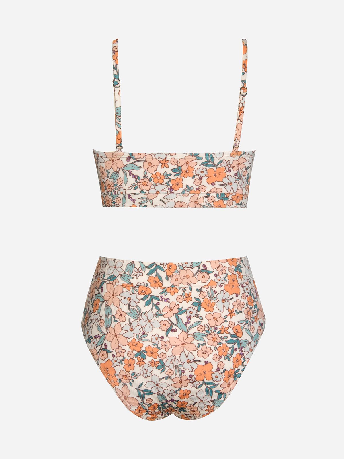 CUPSHE Women's Bikini Set Two Piece Swimsuits High Waisted Scoop Neck Spaghetti Adjustable Straps Textured