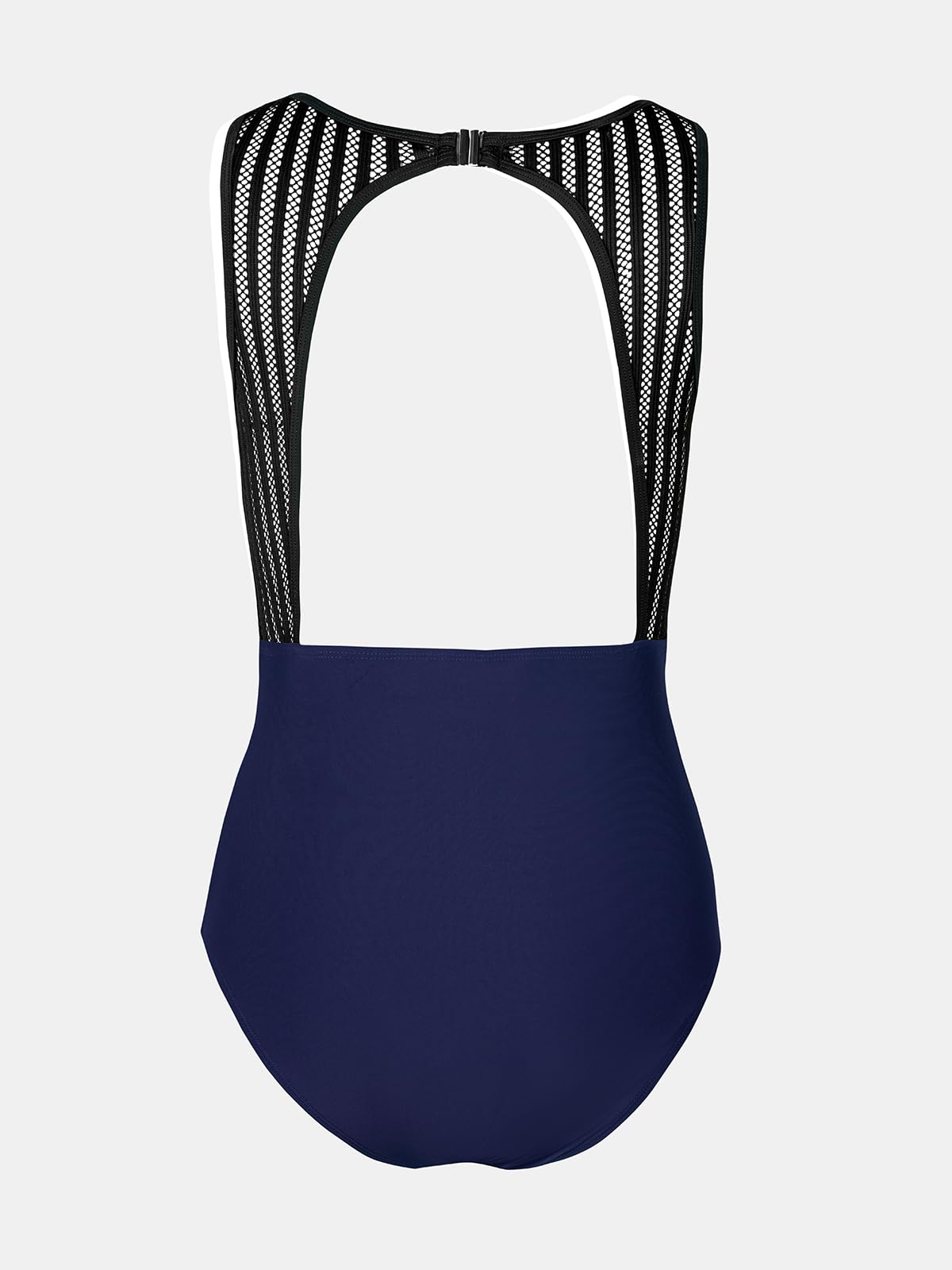 CUPSHE Women's One Piece Swimsuit Bathing Suit Tummy Control High Neck Cutout Back Hook Mesh Swimwear