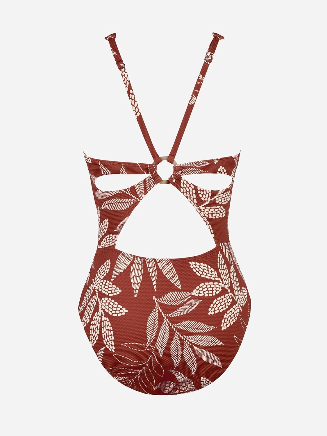 CUPSHE Women's One Piece Swimsuit Deep V Neck Keyhole Cutout O Ring Textured Bathing Suit