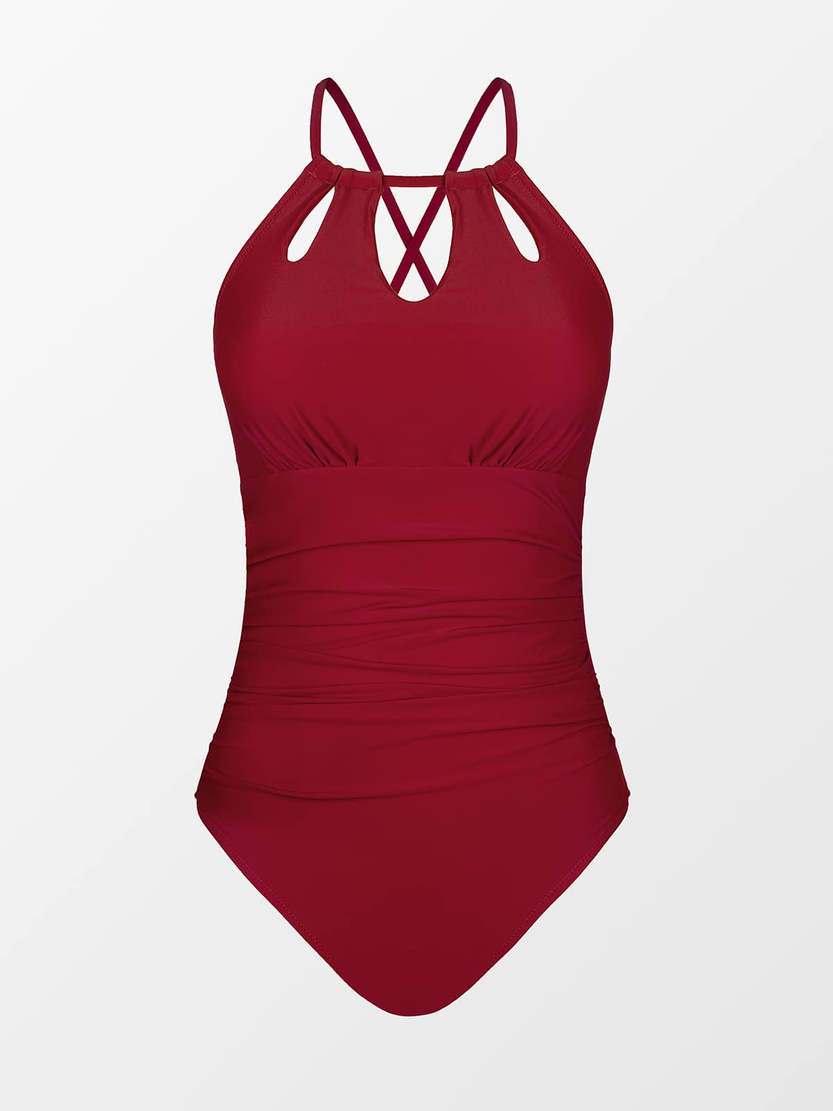 CUPSHE Women's One Piece Swimsuit High Neck Tummy Control Swimwear Bathing Suit