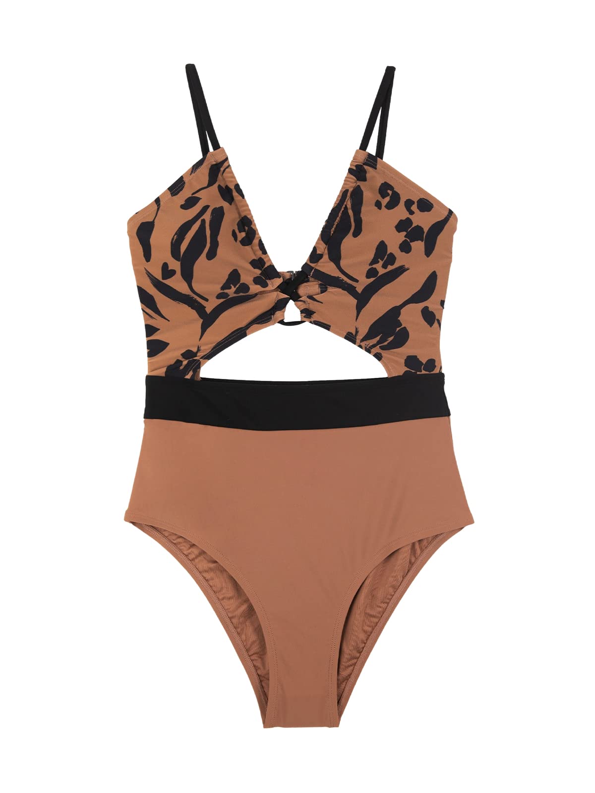 CUPSHE Women's One Piece Swimsuit Plunge Neckline Cutout Criss Cross Bathing Suit