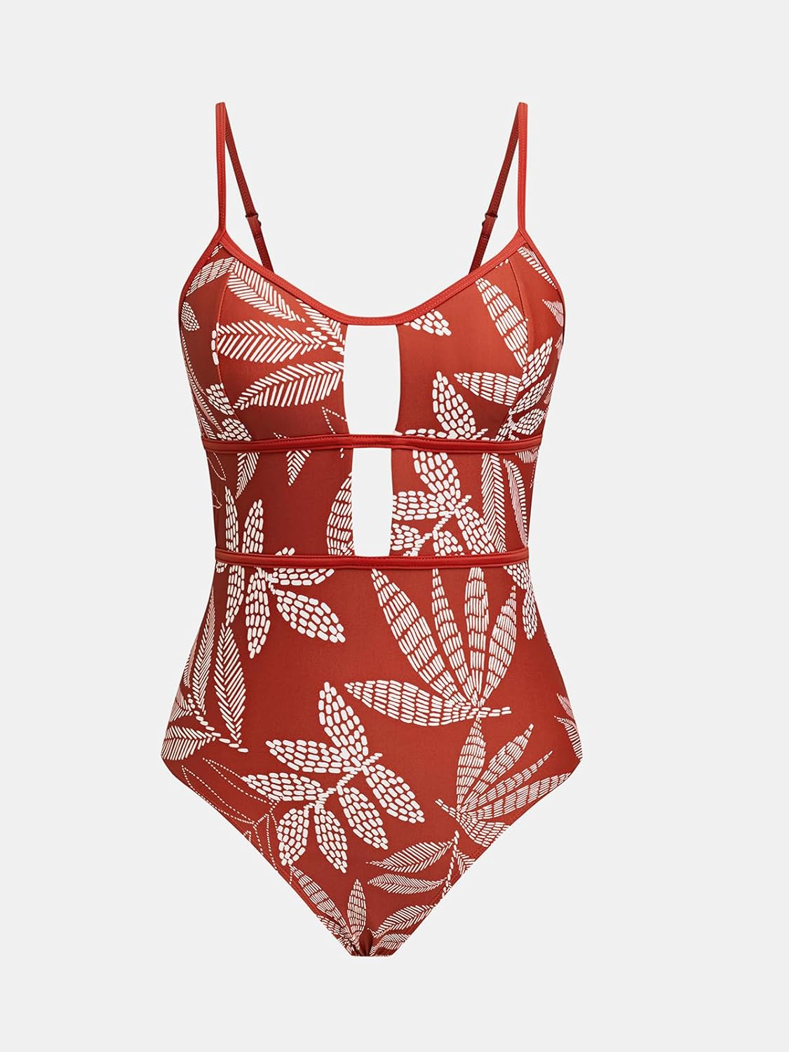 CUPSHE Women's One Piece Swimsuit Scoop Neck Adjustable Straps Cutout Back Self Tie Bathing Suit