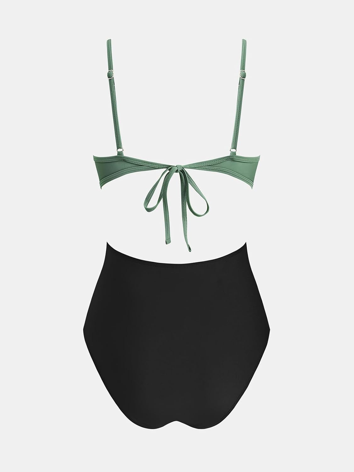 CUPSHE Women's One Piece Swimsuit Scoop Neck Adjustable Straps Cutout Back Self Tie Bathing Suit