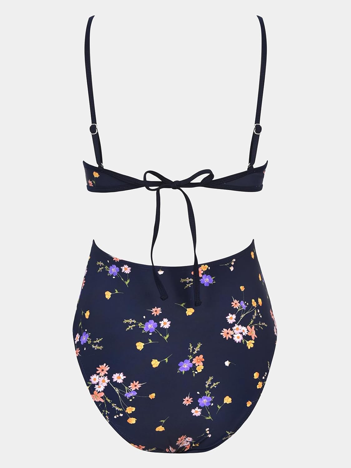 CUPSHE Women's One Piece Swimsuit Scoop Neck Adjustable Straps Cutout Back Self Tie Bathing Suit