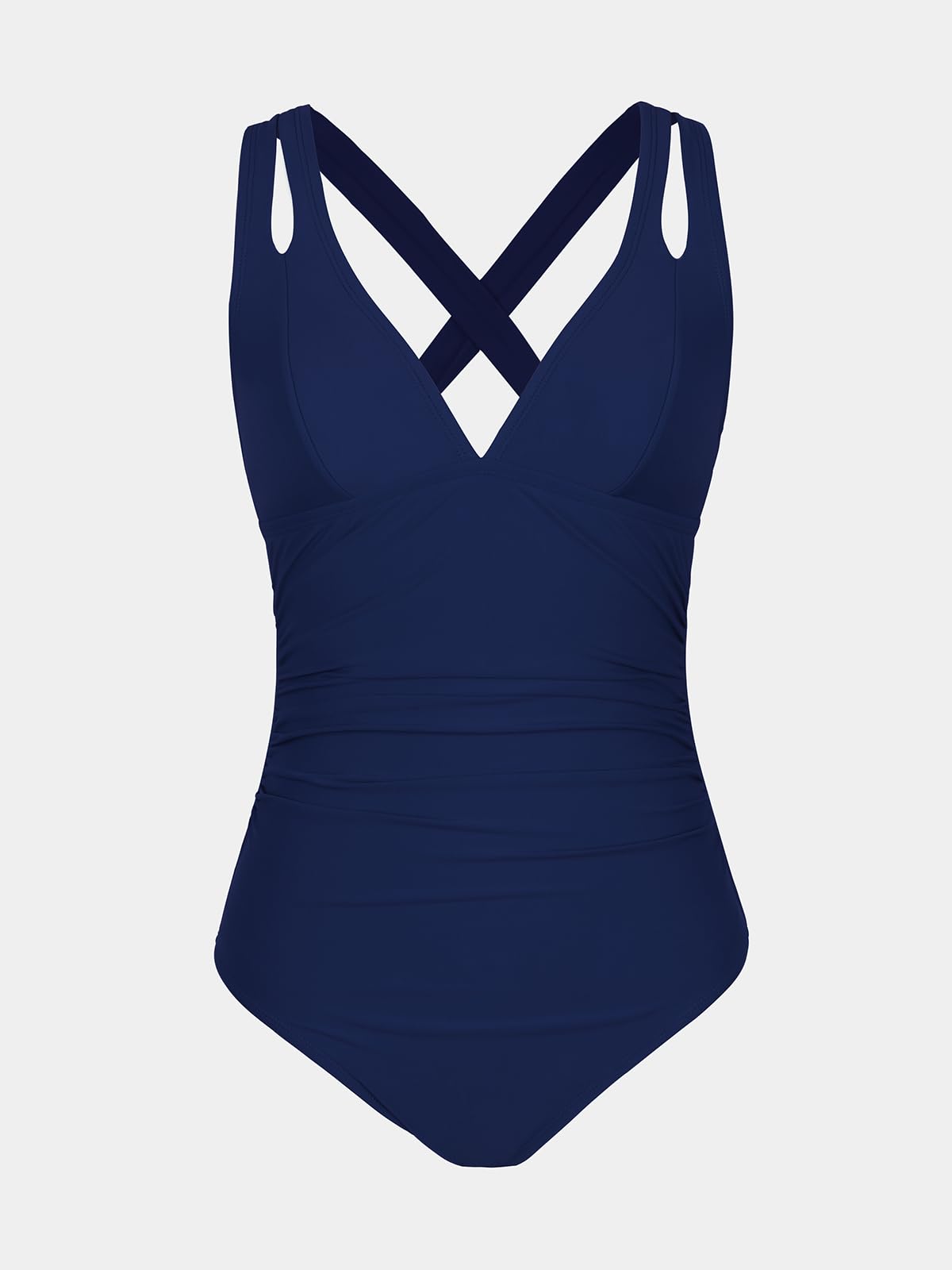 CUPSHE Women's One Piece Swimsuit Tummy Control Deep V Neck Double Straps Crisscross Back Tie Bathing Suit