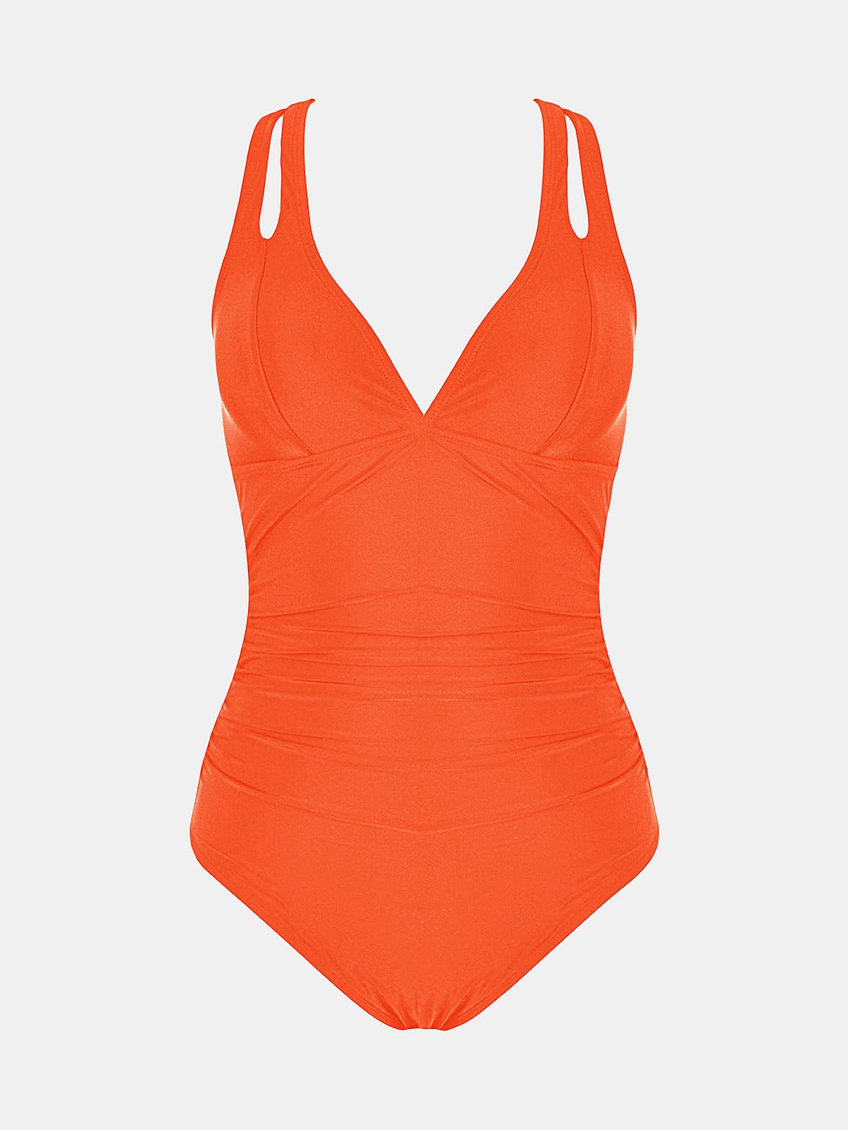 CUPSHE Women's One Piece Swimsuit Tummy Control Deep V Neck Double Straps Crisscross Back Tie Bathing Suit