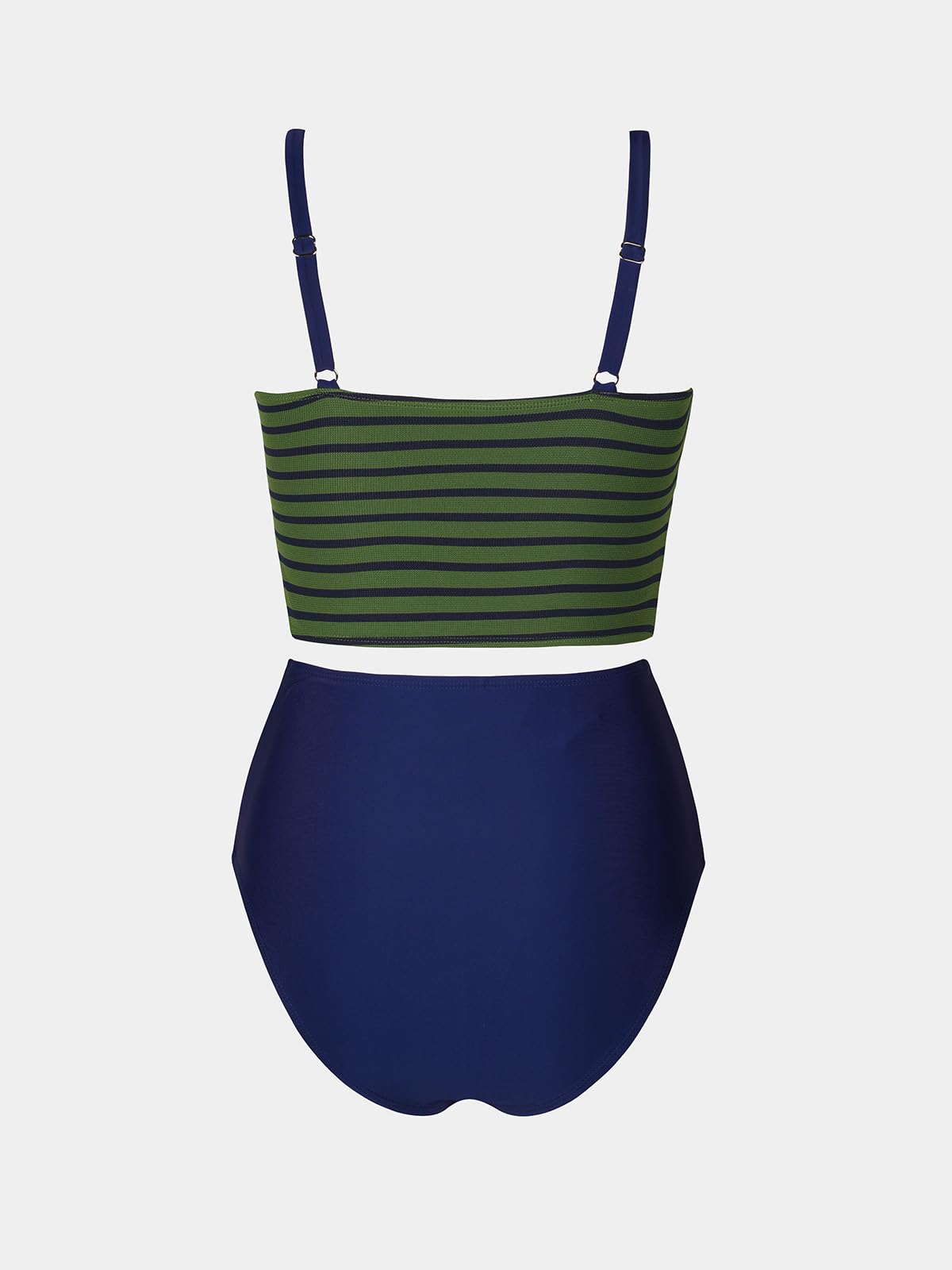 CUPSHE Women's Tankini Sets Square Neck Elastic High Waisted Two Piece Bathing Suits Adjustable Straps Swimwear