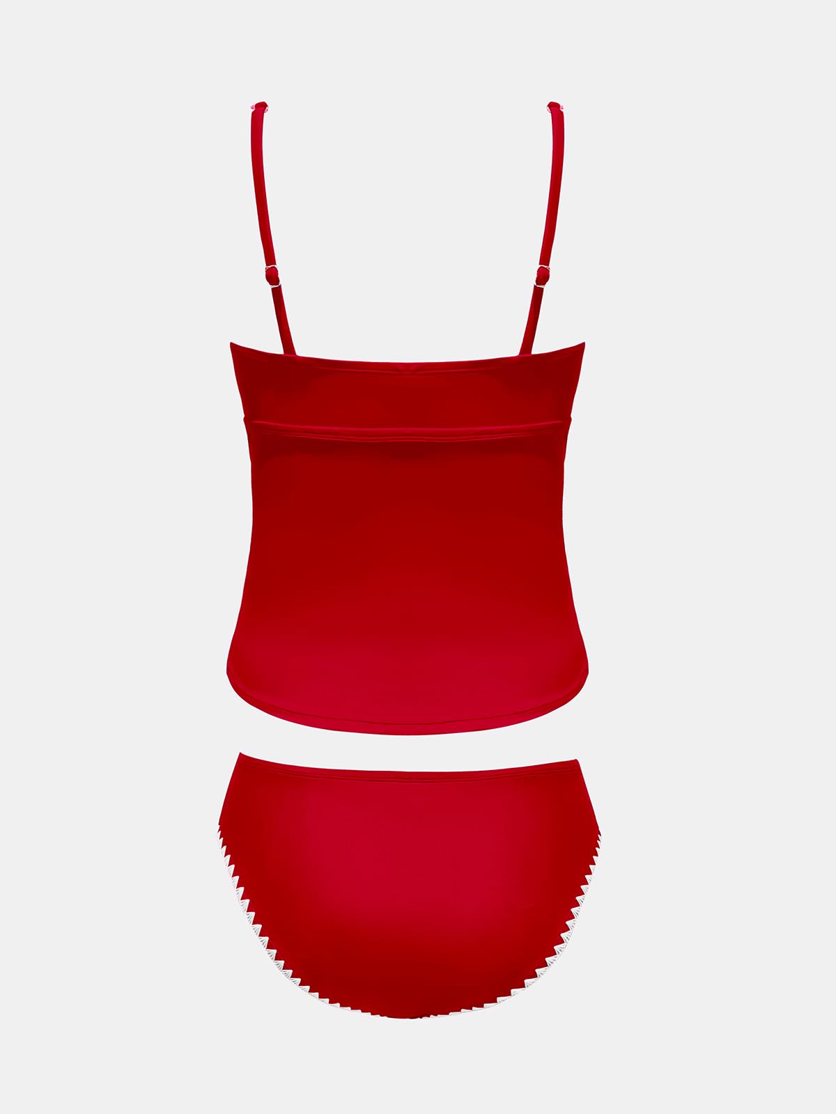 CUPSHE Women's Tankini Sets Two Piece Swimsuit Scoop Neck Mid Rise Adjustable Straps Shell Stitched (XS-4XL)