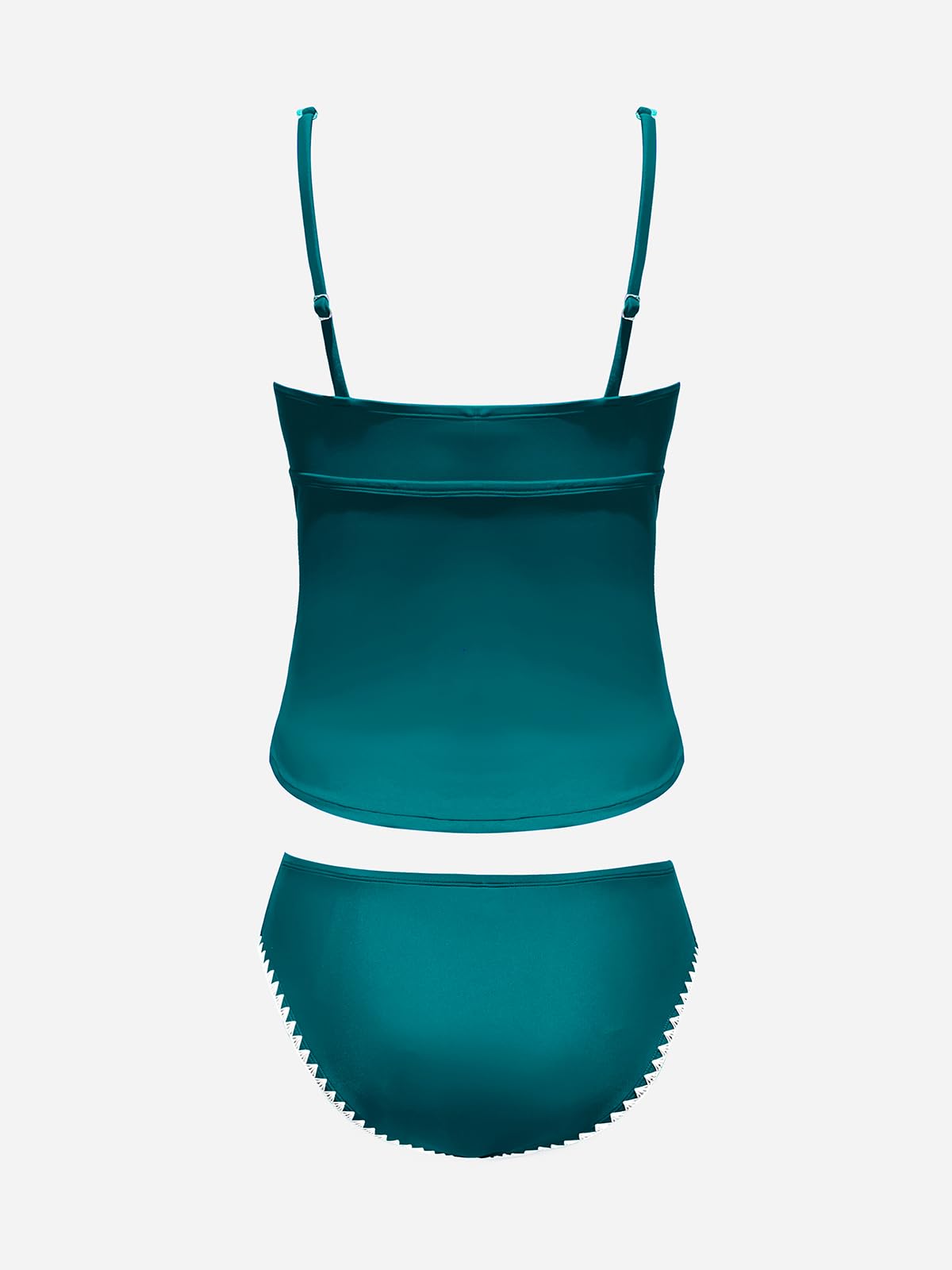 CUPSHE Women's Tankini Sets Two Piece Swimsuit Scoop Neck Mid Rise Adjustable Straps Shell Stitched (XS-4XL)