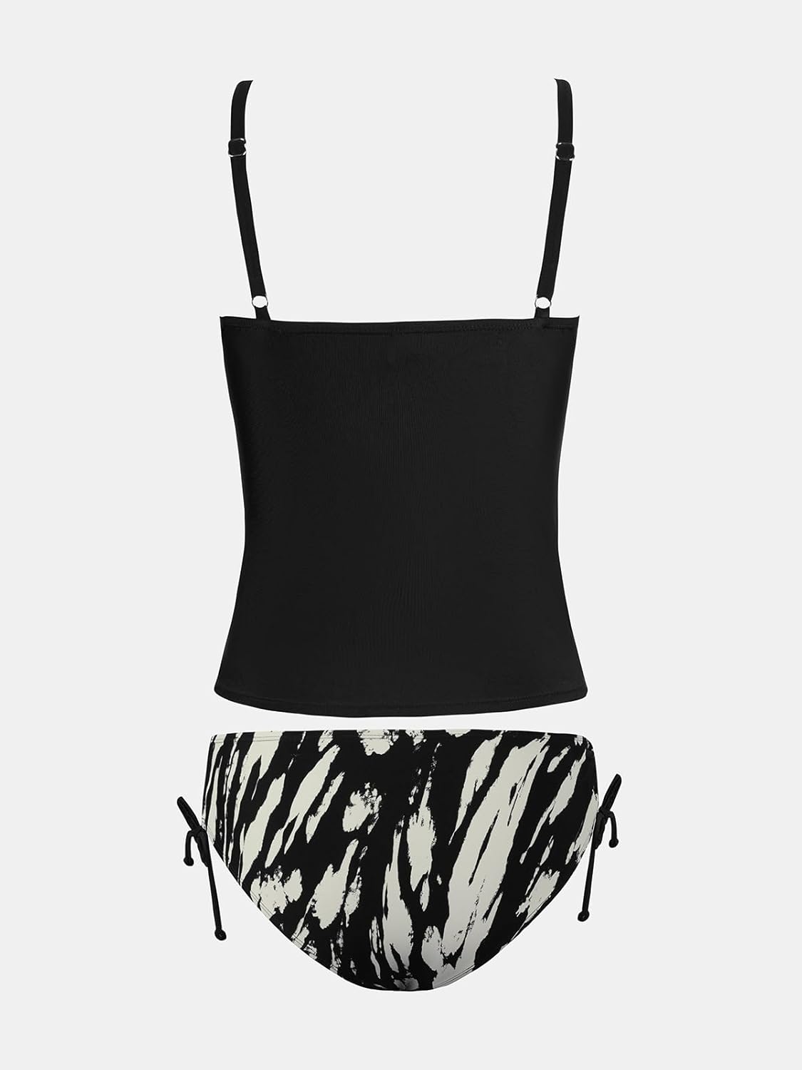 CUPSHE Women's Tankini Sets Two Piece Swimsuit Scoop Neck Ruched Adjustable Straps Drawstring Mid Rise