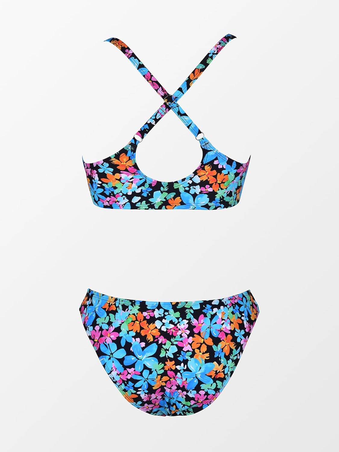 CUPSHE Women's Two Piece Bikini Set Floral Print Knot Bunny Tie