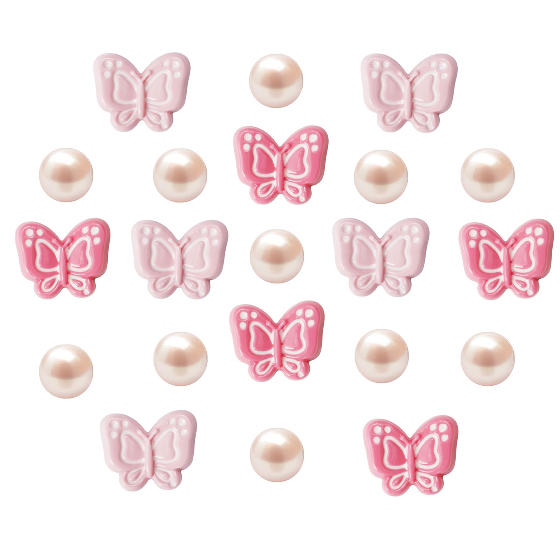 Cute Butterfly Flower Shoe Charms for Girls, 25Pcs Pink Girly DIY Shoe Decoration Charm for Clog Sandals, Party Favor