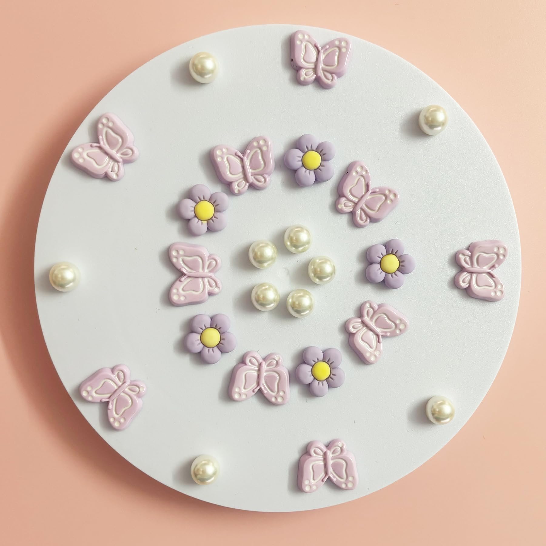 Cute Butterfly Flower Shoe Charms for Girls, 25Pcs Pink Girly DIY Shoe Decoration Charm for Clog Sandals, Party Favor