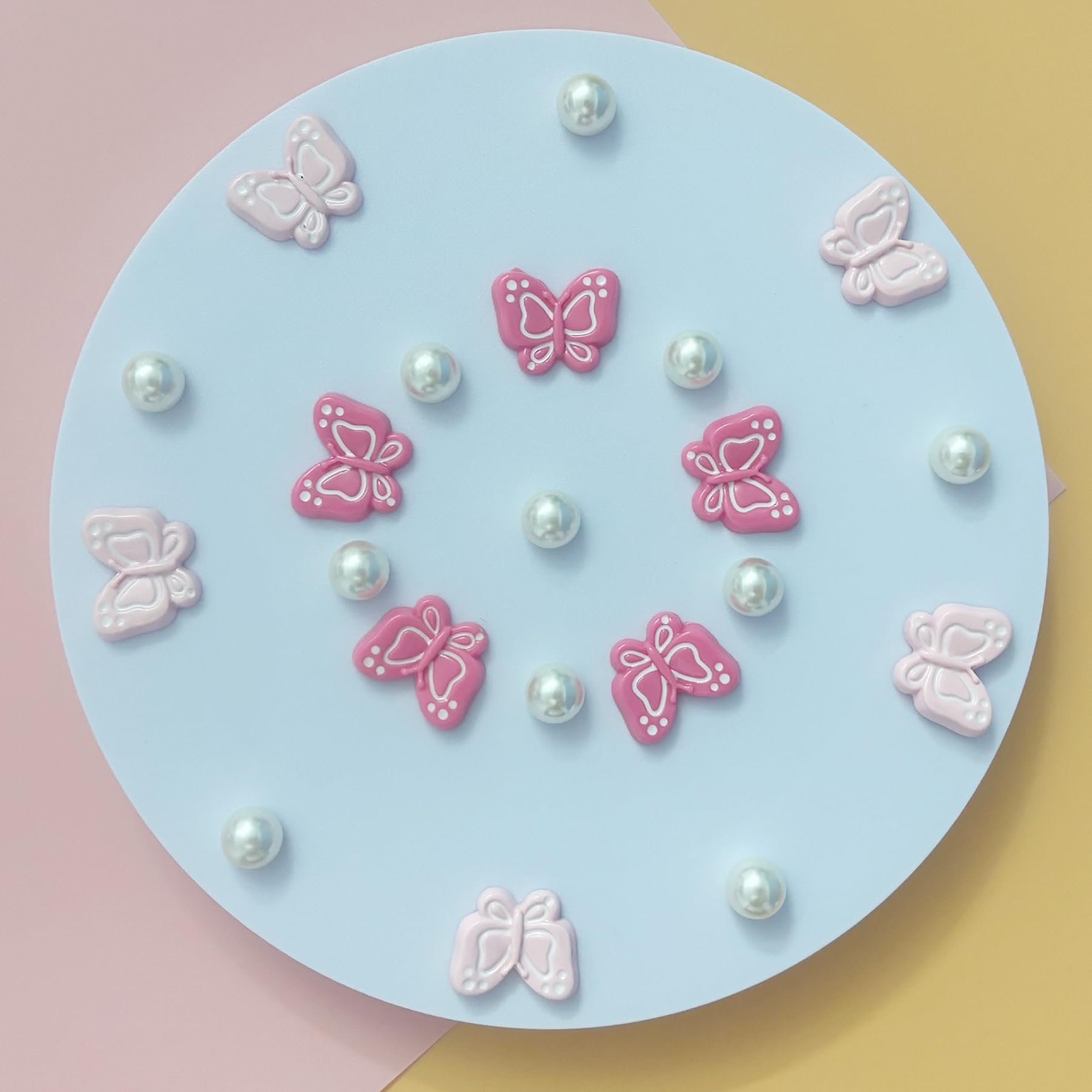 Cute Butterfly Flower Shoe Charms for Girls, 25Pcs Pink Girly DIY Shoe Decoration Charm for Clog Sandals, Party Favor