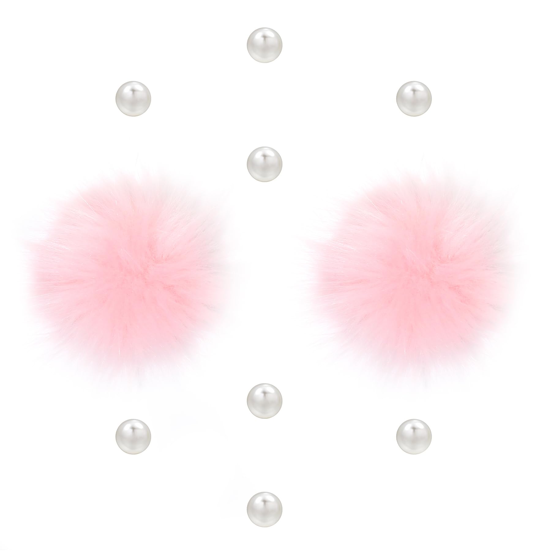 Cute Fluffy Poms only for Clog Sandals, with Pearl Accessories Charms for Girls, DIY Shoe Decoration Charms for Party Favor