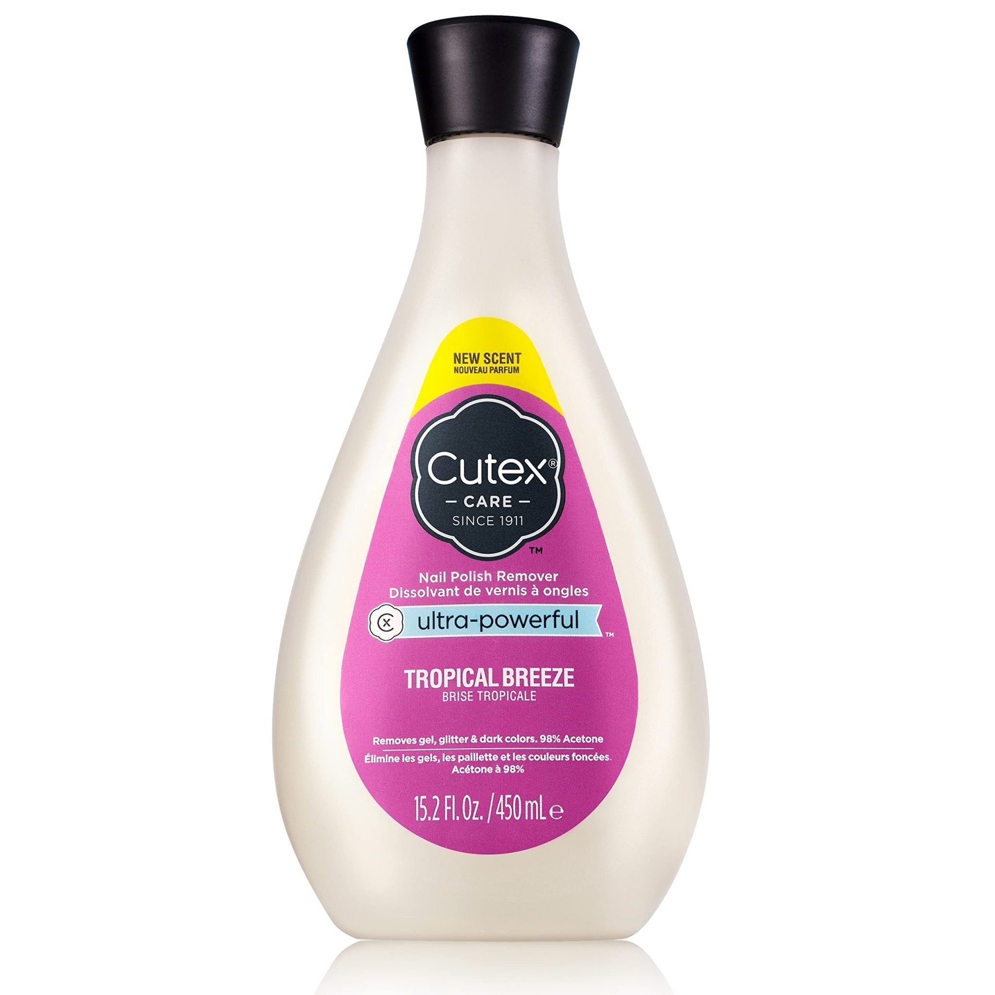 Cutex Gel Nail Polish Remover, Ultra-Powerful & Removes Glitter and Dark Colored Paints, Paraben Free, 6.76 Fl Oz