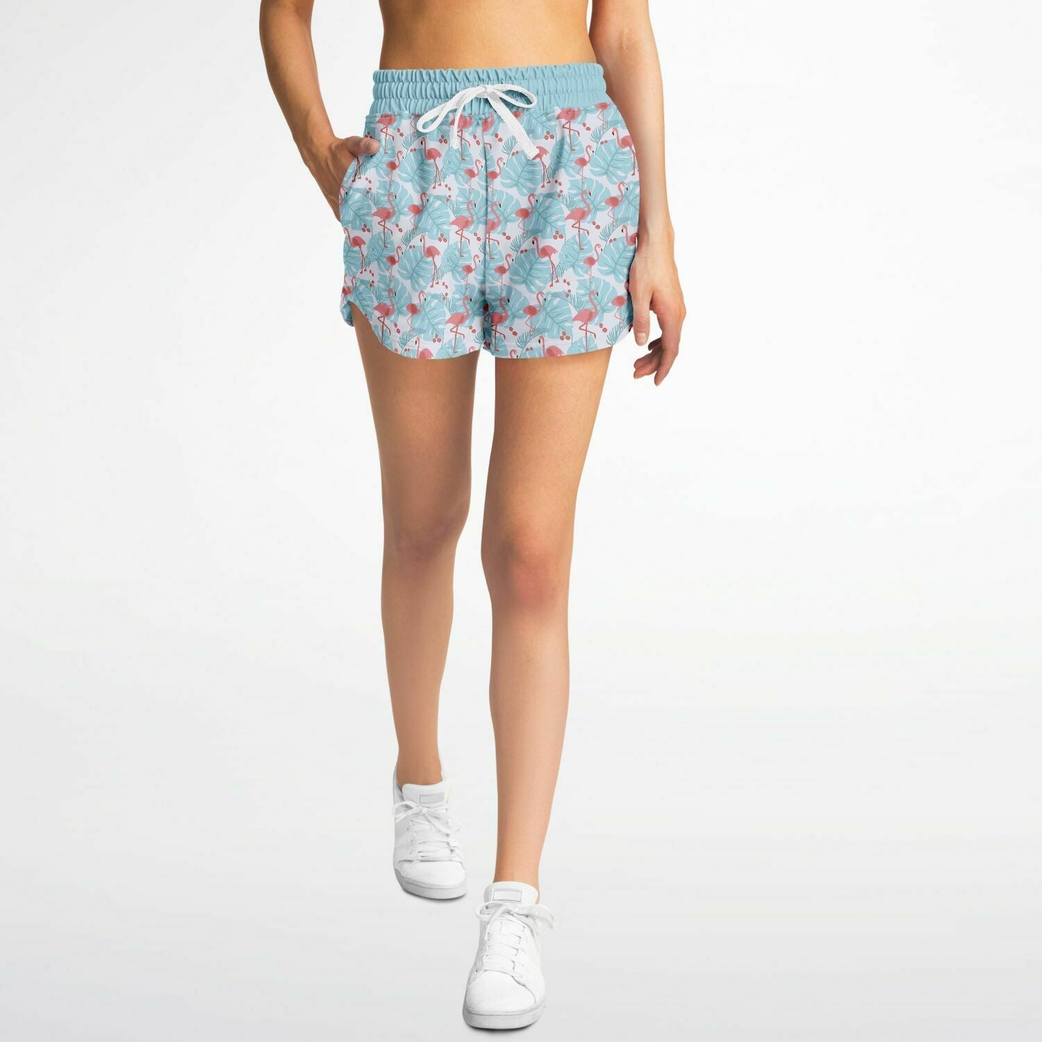 Flamingo Blue Floral Loose Shorts