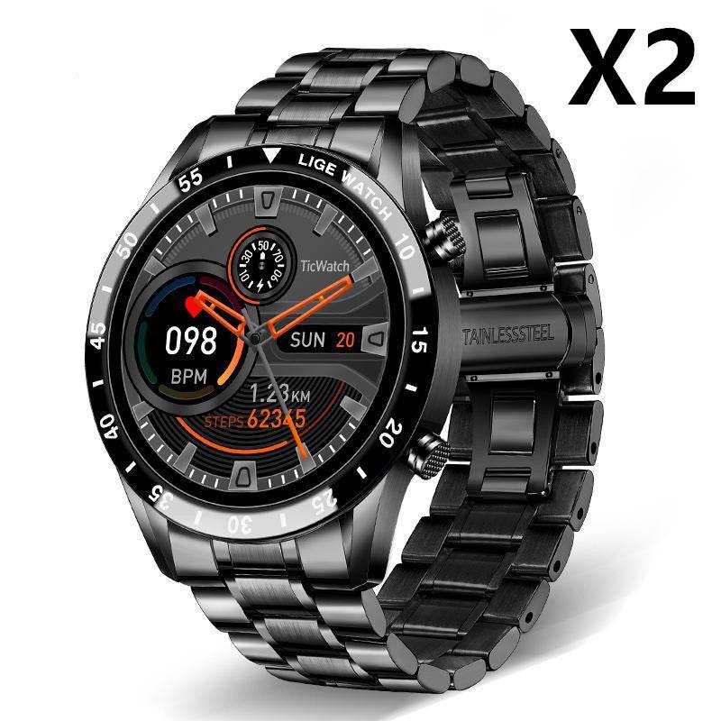 LIGE Men Smart Watch Sports Fitness Tracker Bluetooth Calls Voice Chat Heart Rate Monitor for iPhone iOS Android