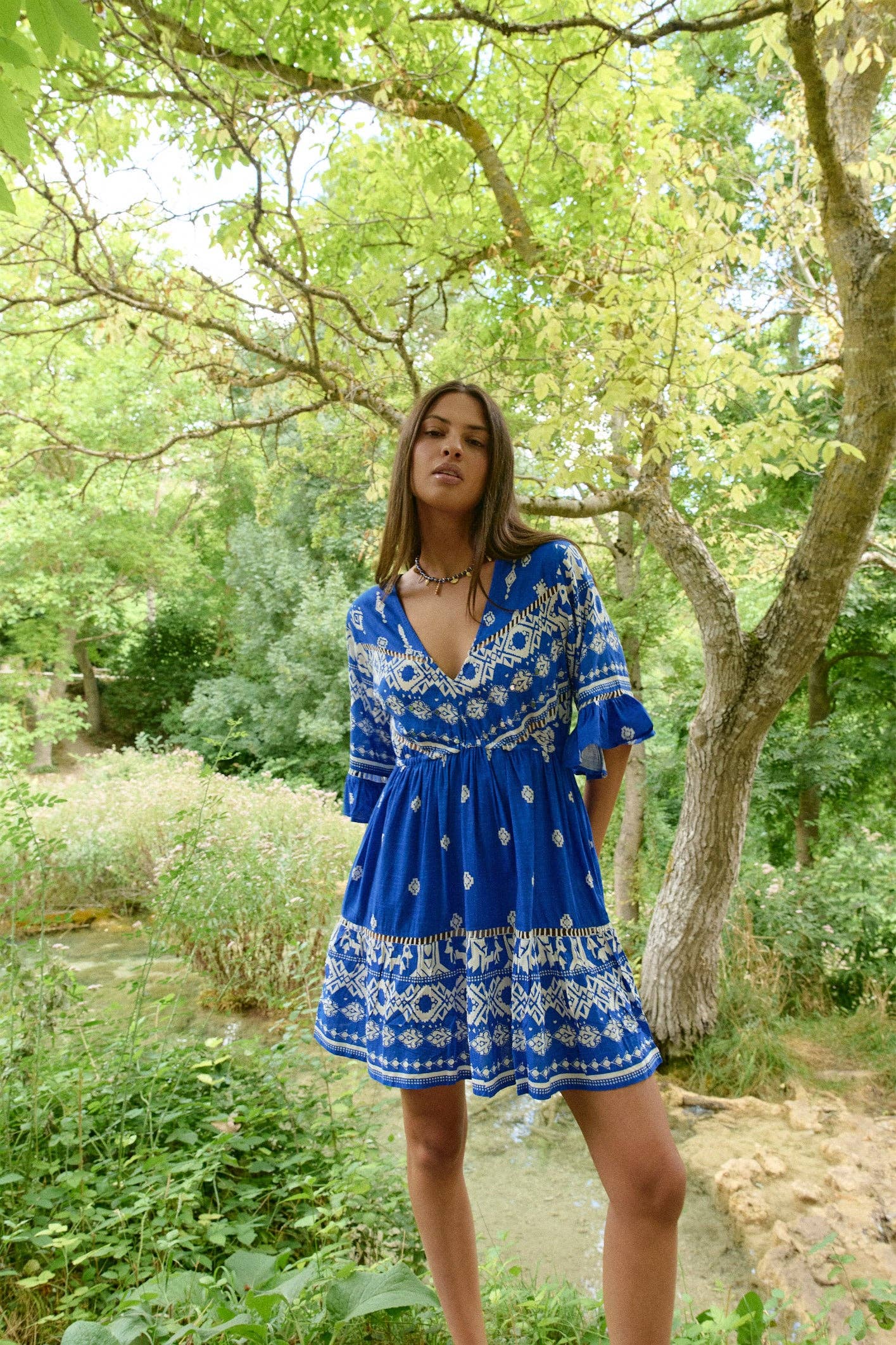 GREECE BLUE SHORT DRESS
