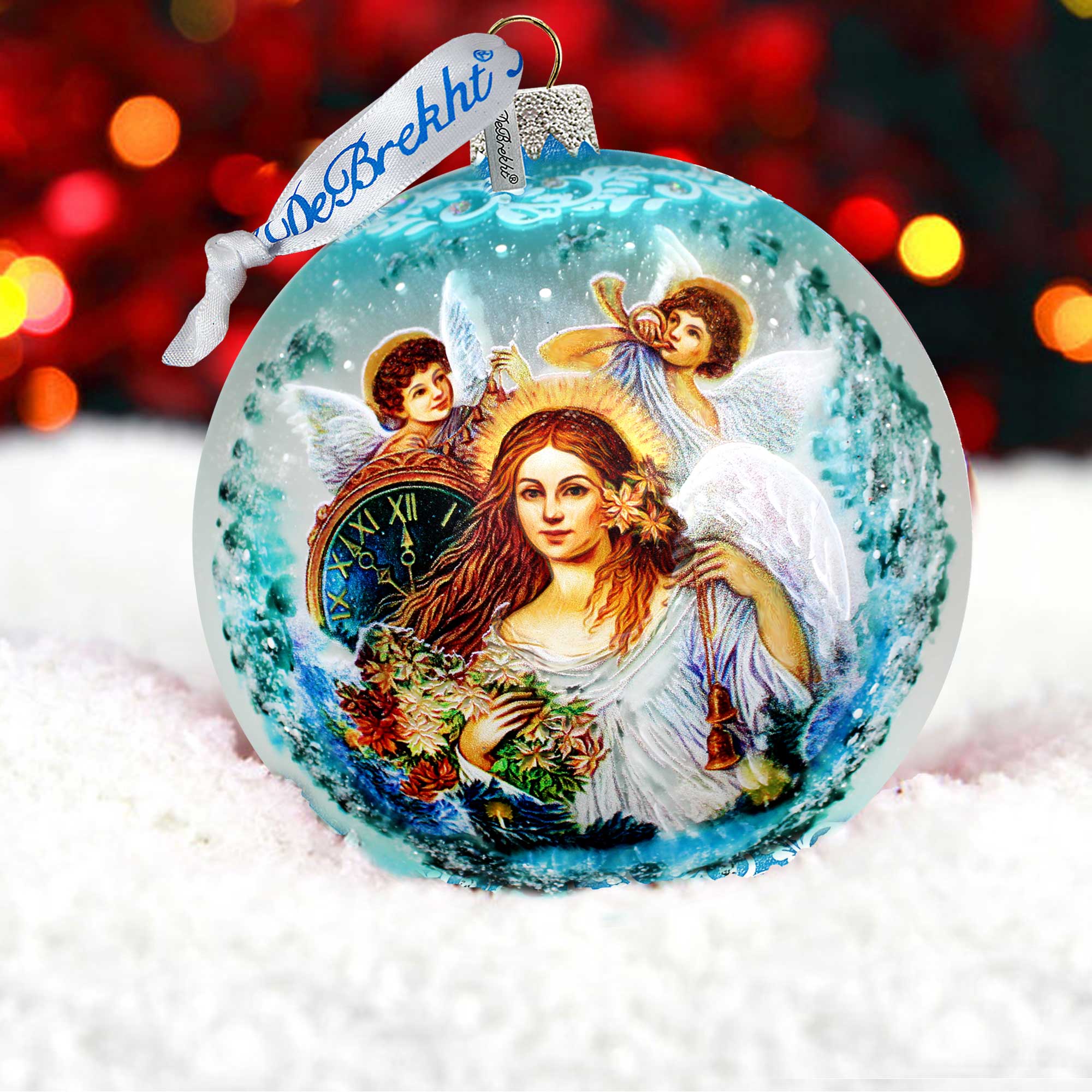Christmas Angel Glass Ornament Limited Edition by Strelkina at G. DeBrekht - Christmas Santa Snowman Decor - 73844-2