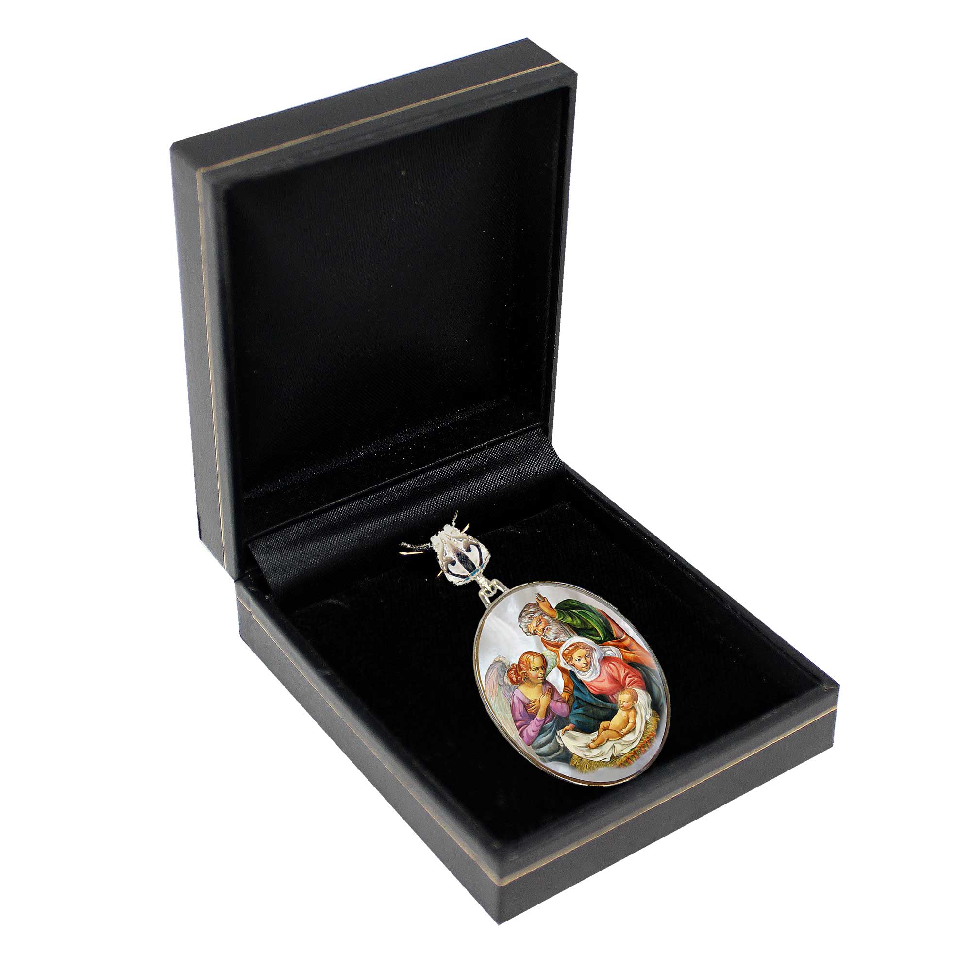 The Holy Family Silver Plated Mother of Pearl Necklace - 43020