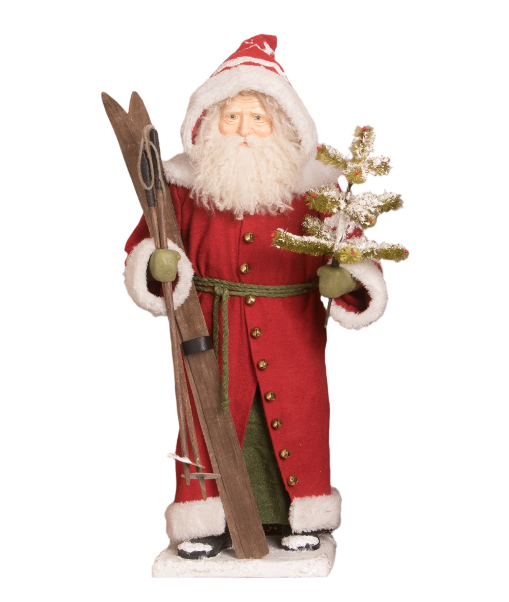 Vintage German Santa with Skis