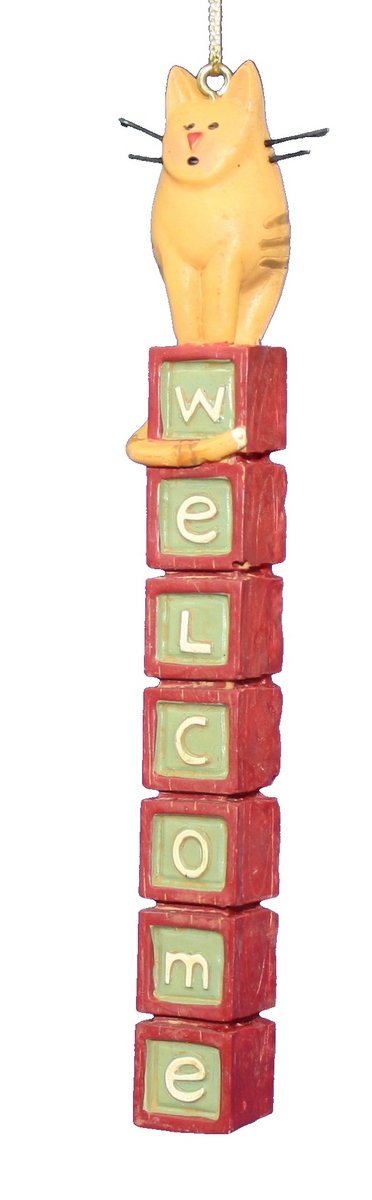 Country Welcome Block Sign Ornament - Welcome