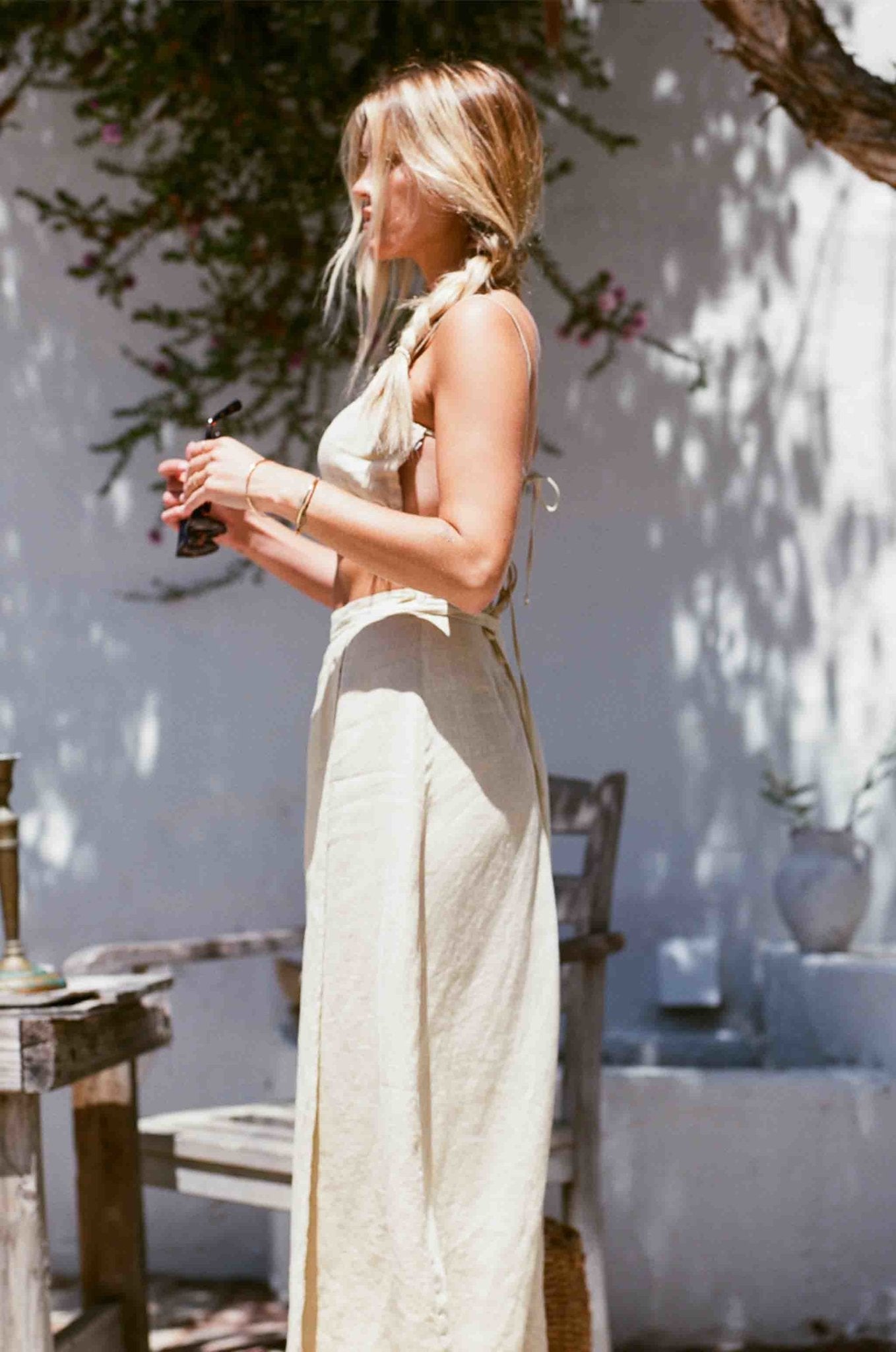 Daisy Two Piece Linen Set - Sage Green