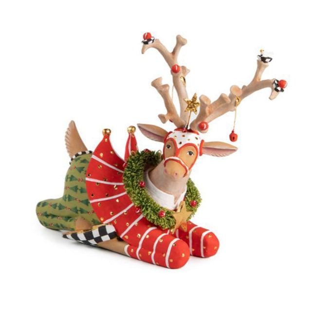 Dash Away Sitting Prancer Reindeer Figure by Patience Brewster