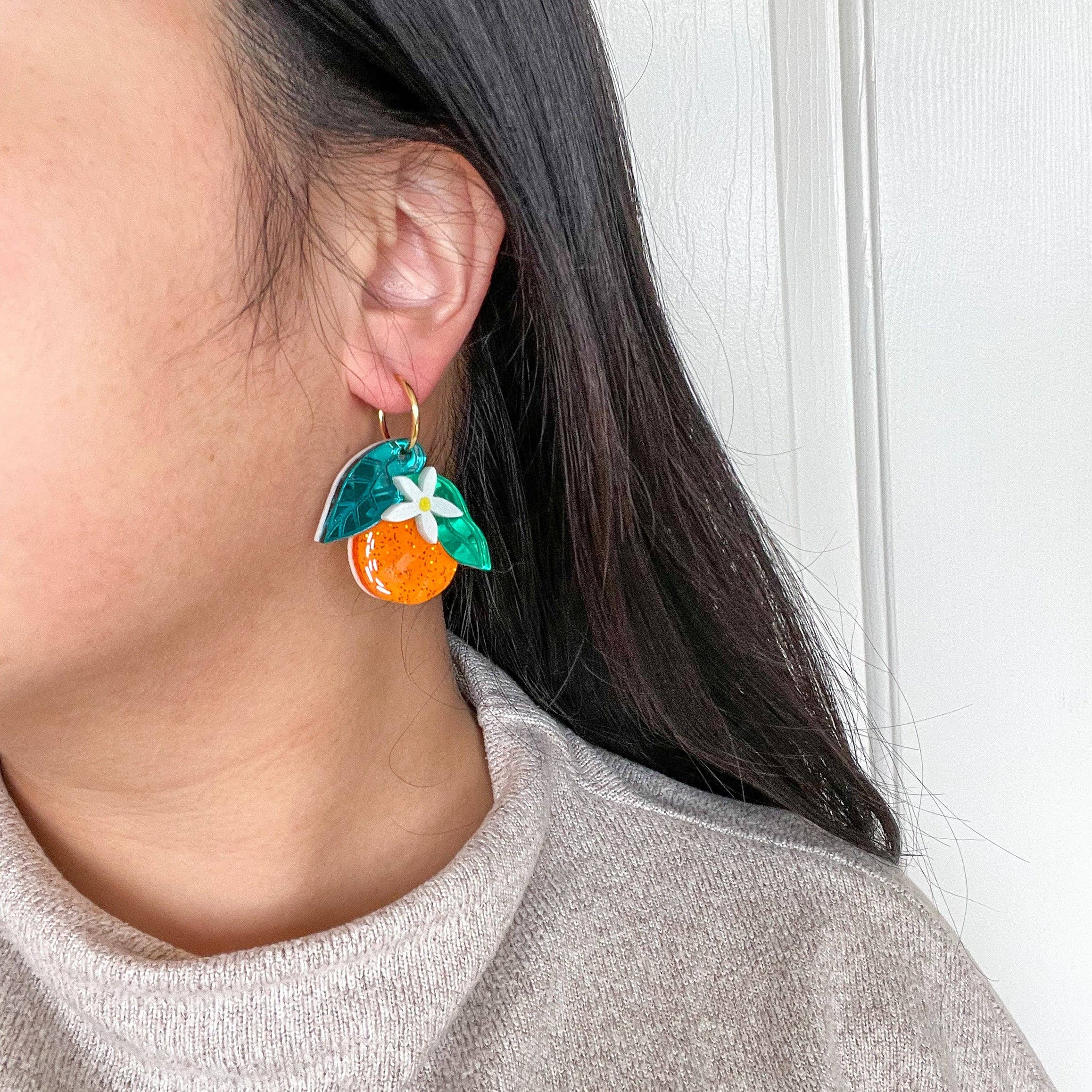 Orange Dangle Earrings