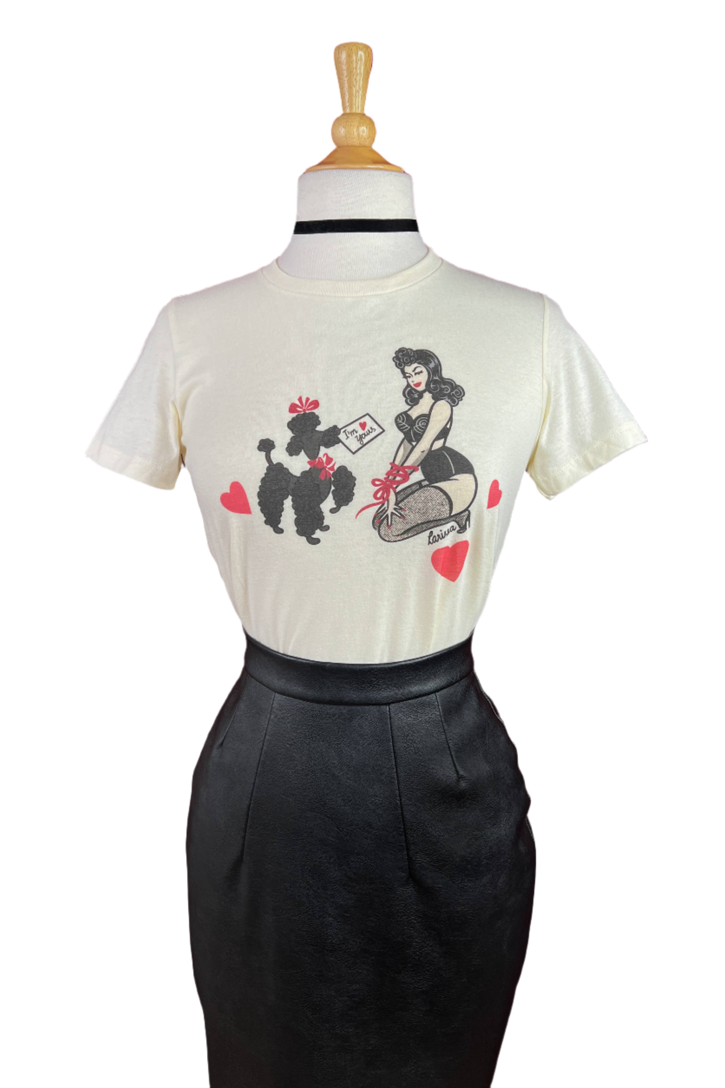 Bound To You Fitted Tee in Ivory LARGE