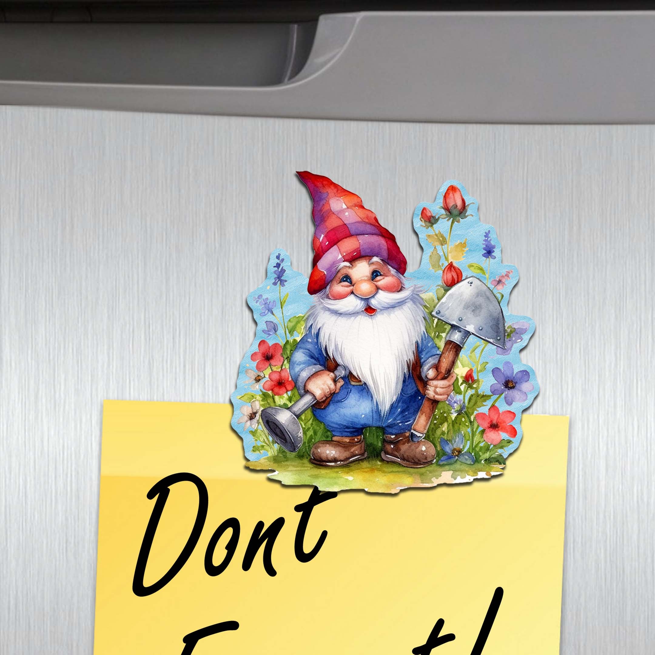Garden Gnomes Decorative Wooden Magnets Set of 6 by G. Debrekht - Easter Spring Decor - 8090030G-S6