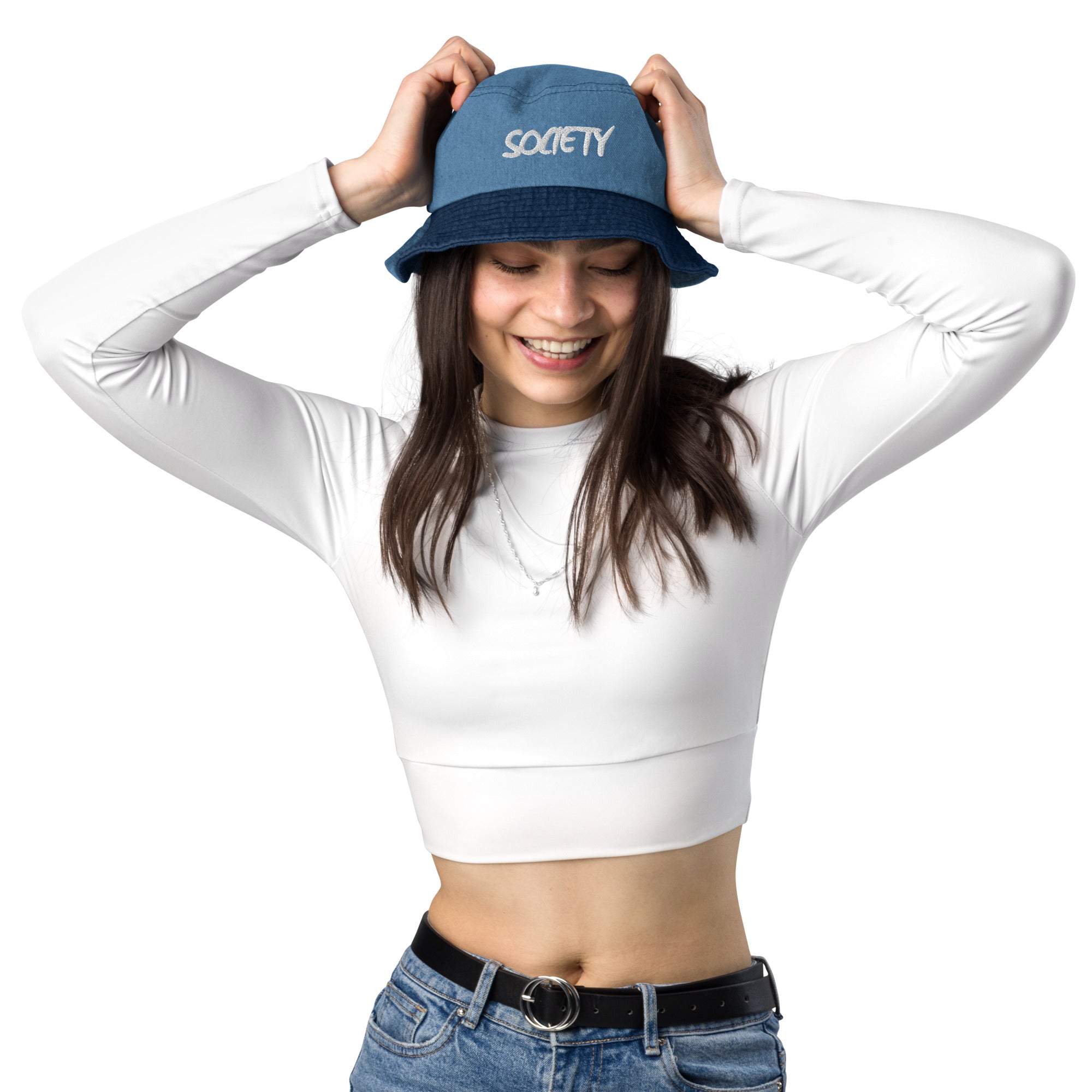 RICHJVNKIE SOCIETY Denim bucket hat