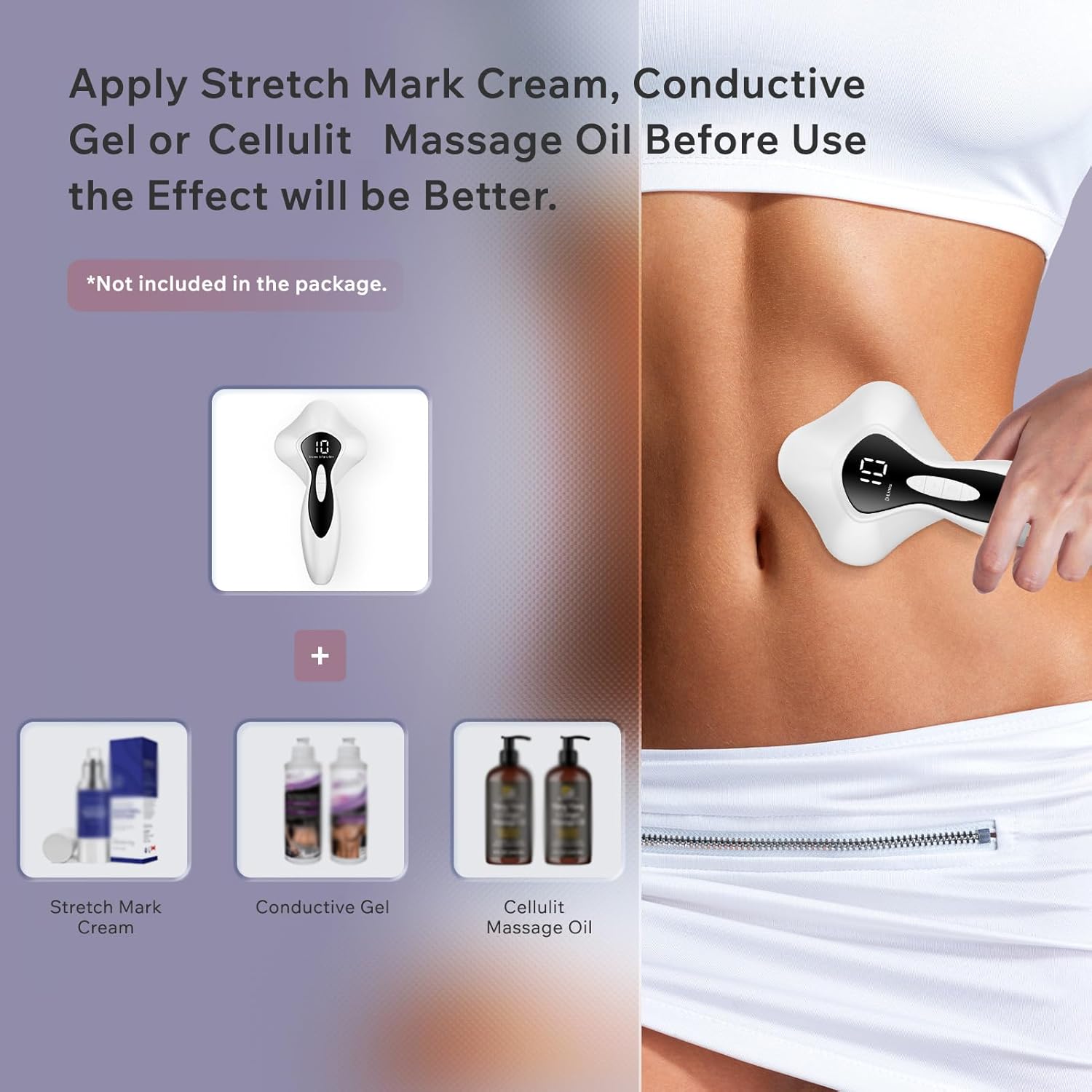 Depsoul Cellulite Massager Body Machine - 3 Modes 10 Levels with Heating Function Electric Massage Machine Body for Leg, Arm, Belly, Waist, Buttocks, Back