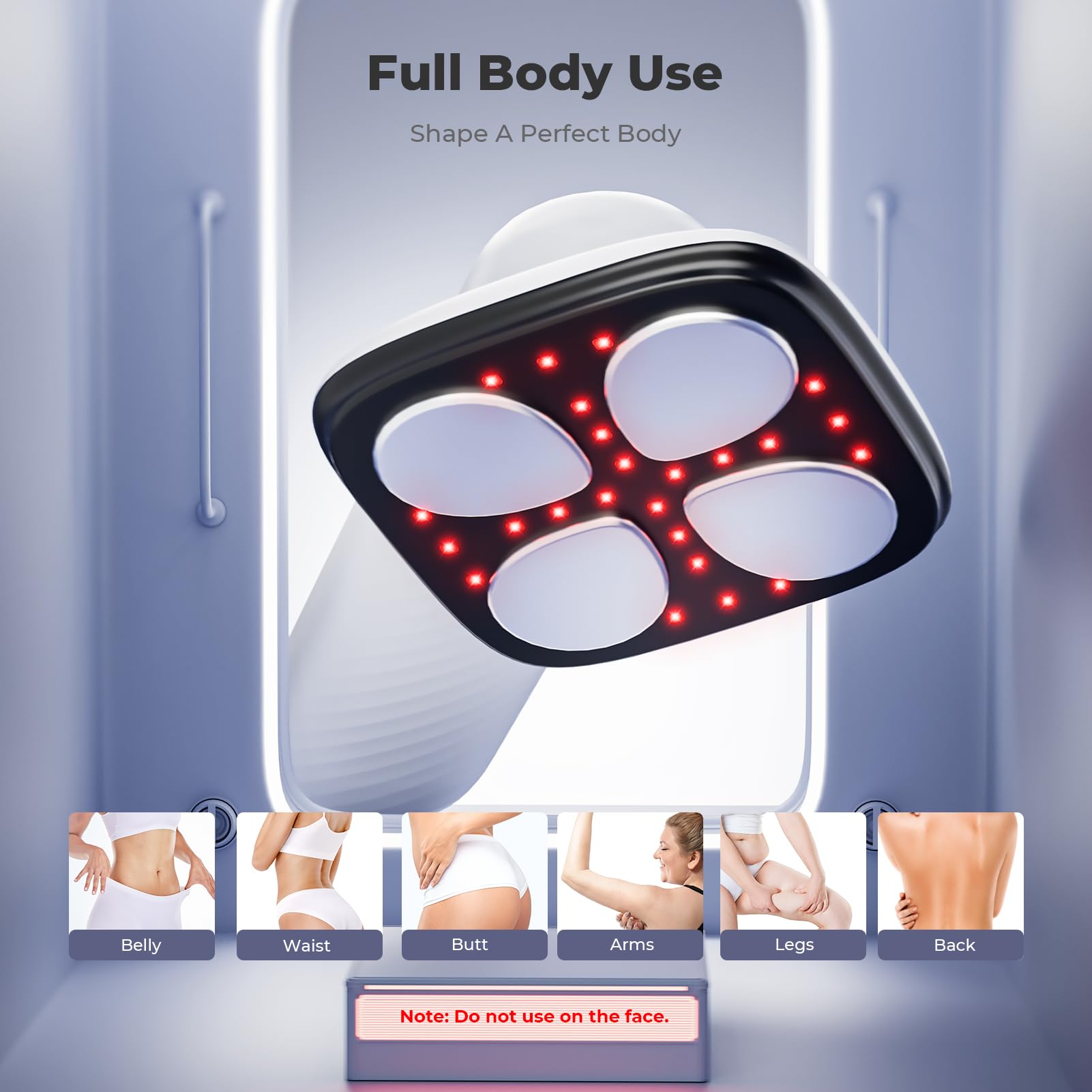 Depsoul Cellulite Massager for Women Handheld Body Massager - Cordless Massager for Belly, Arm, Waist, Leg, Butt, Back, White-4g9722