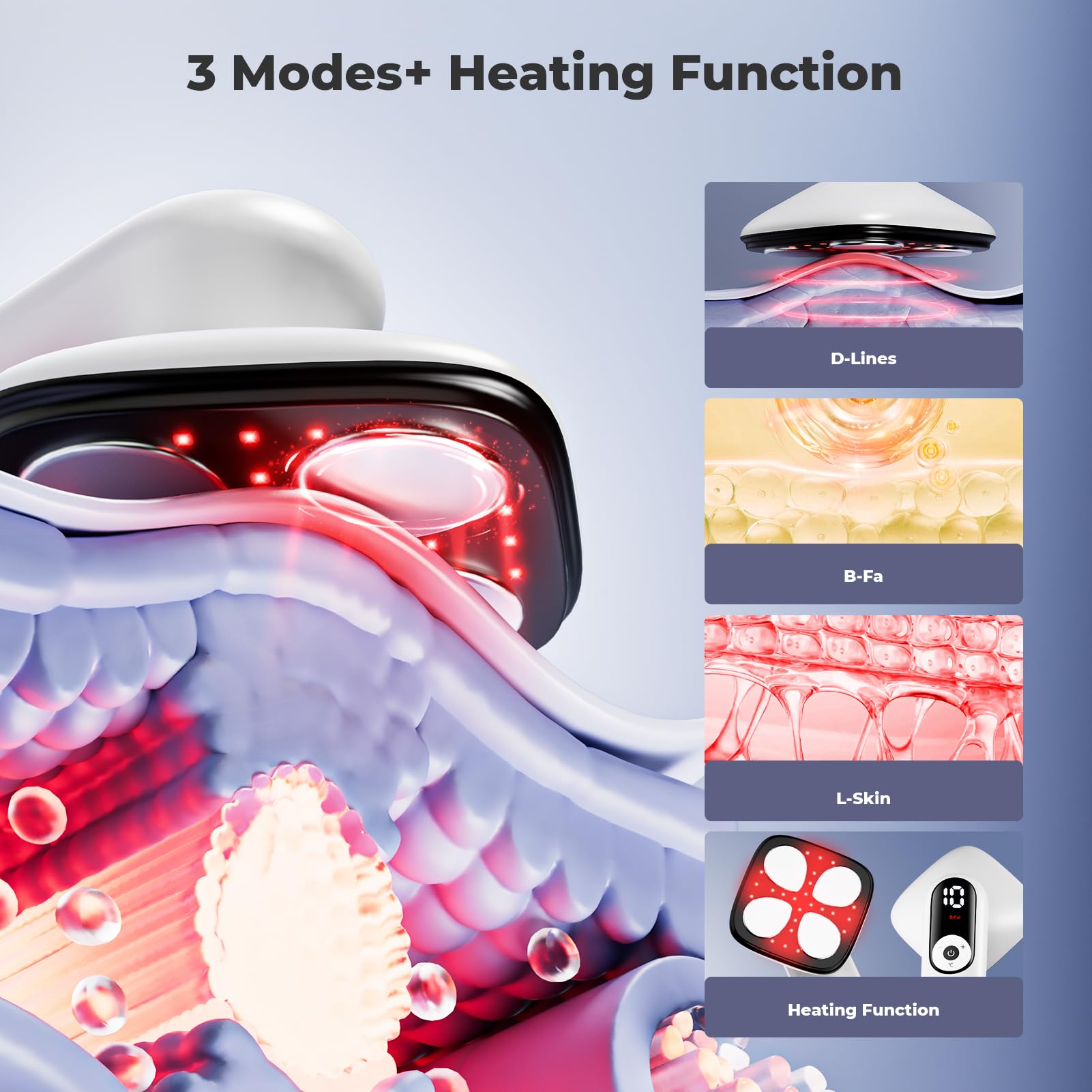 Depsoul Cellulite Massager for Women Handheld Body Massager - Cordless Massager for Belly, Arm, Waist, Leg, Butt, Back, White-4g9722