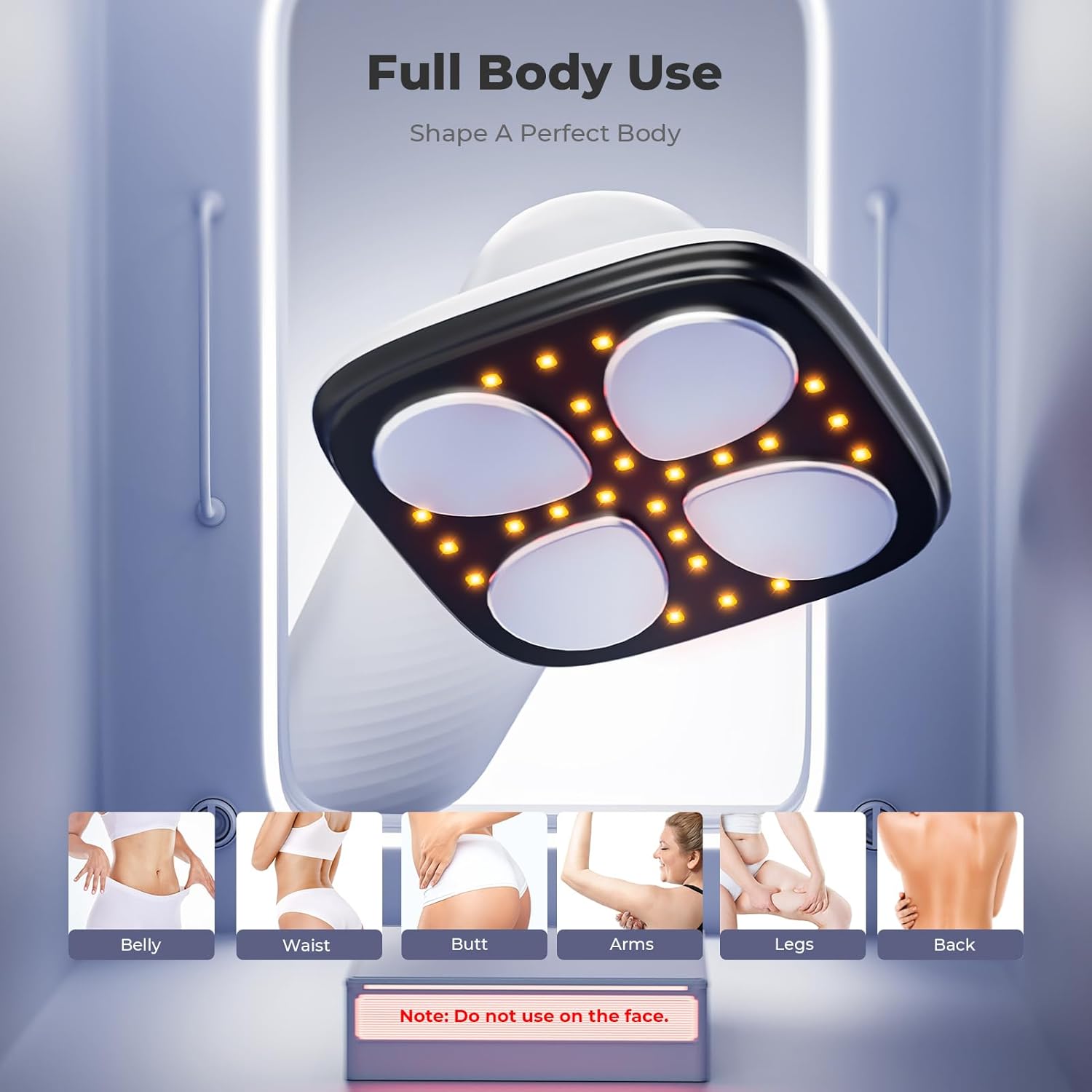 Depsoul Cellulite Massager for Women Handheld Body Massager - Cordless Massager for Belly, Arm, Waist, Leg, Butt, Back, White-4g9722