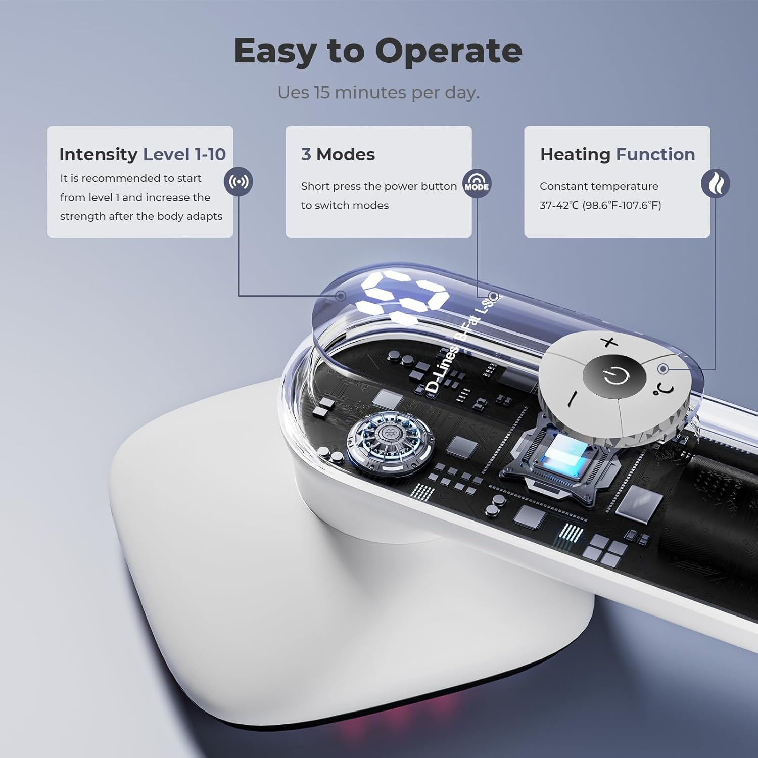 Depsoul Cellulite Massager for Women Handheld Body Massager - Cordless Massager for Belly, Arm, Waist, Leg, Butt, Back, White-4g9722