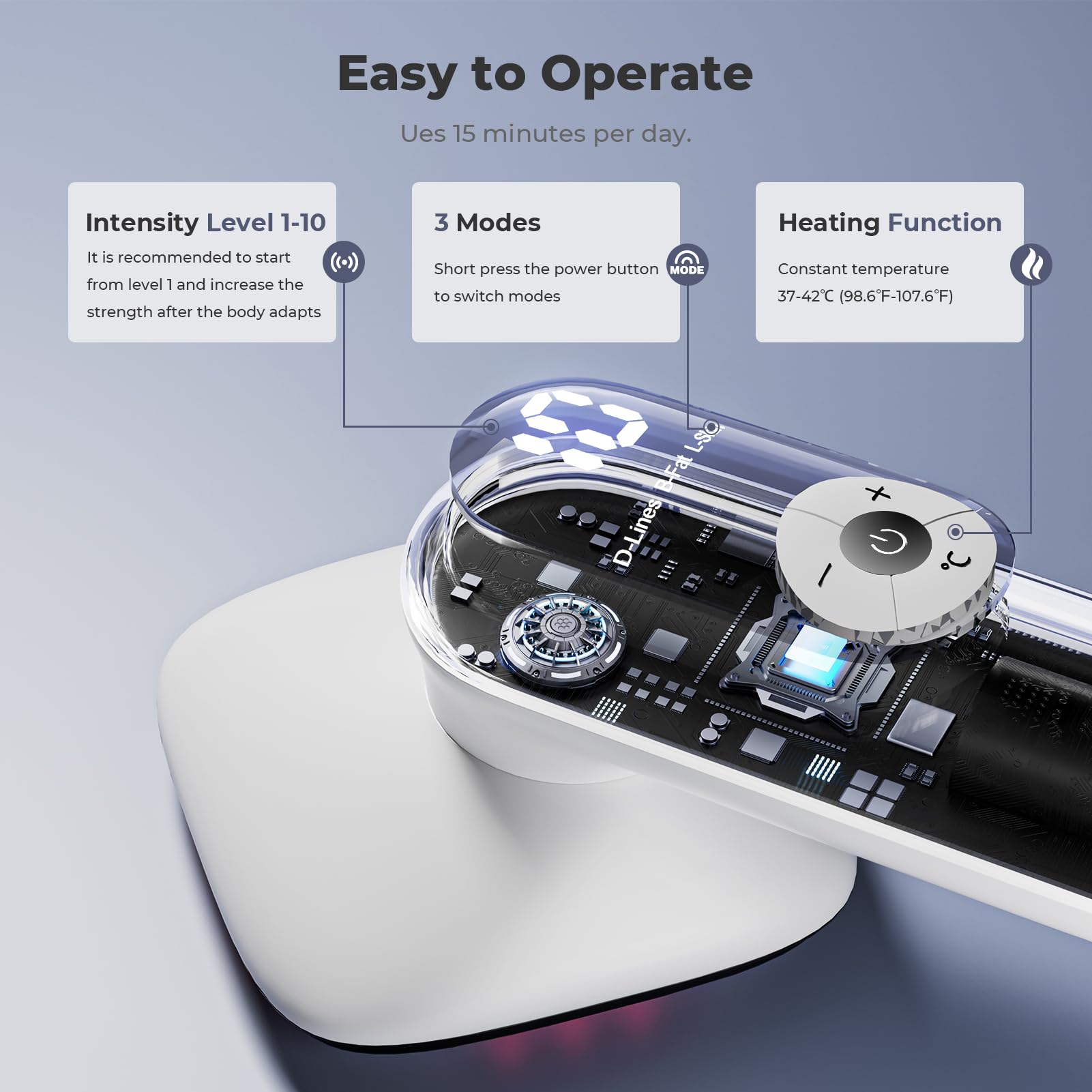 Depsoul Cellulite Massager for Women Handheld Body Massager - Cordless Massager for Belly, Arm, Waist, Leg, Butt, Back, White-4g9722